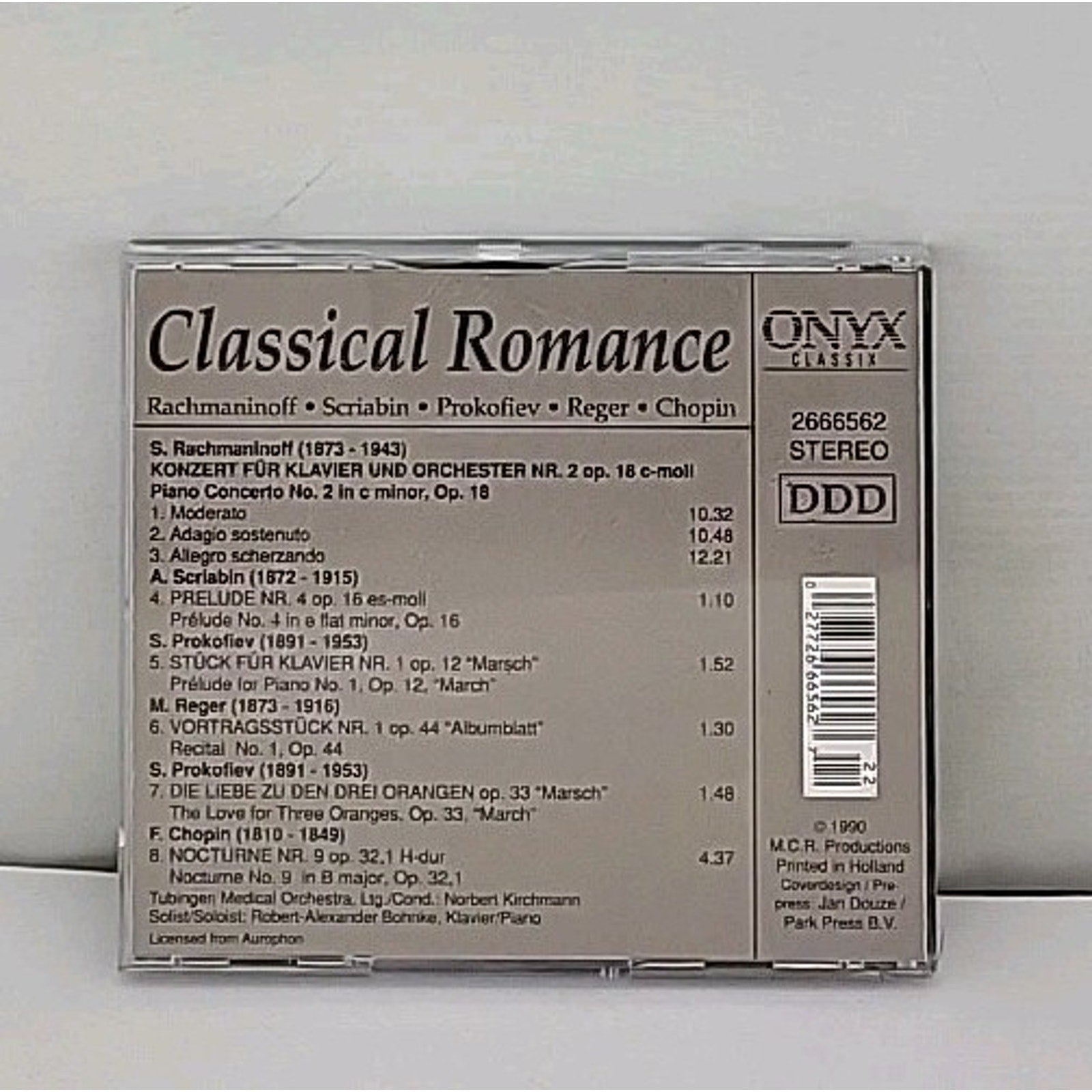 Rachmaninoff Scriabin Prokofiev Reger Chopin - Classical Romance CD