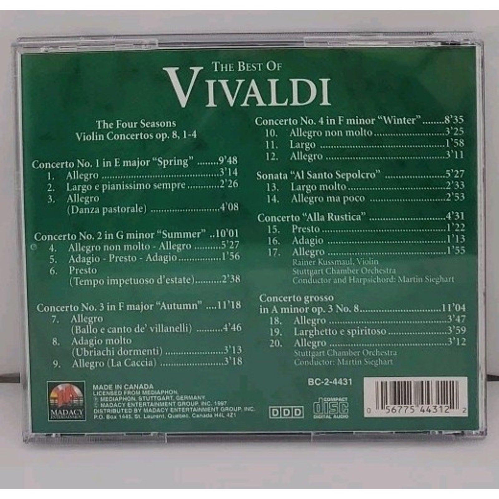 Classical Masterpieces: The Best Of Vivaldi - Music CD - Various - 1998-06-29 -
