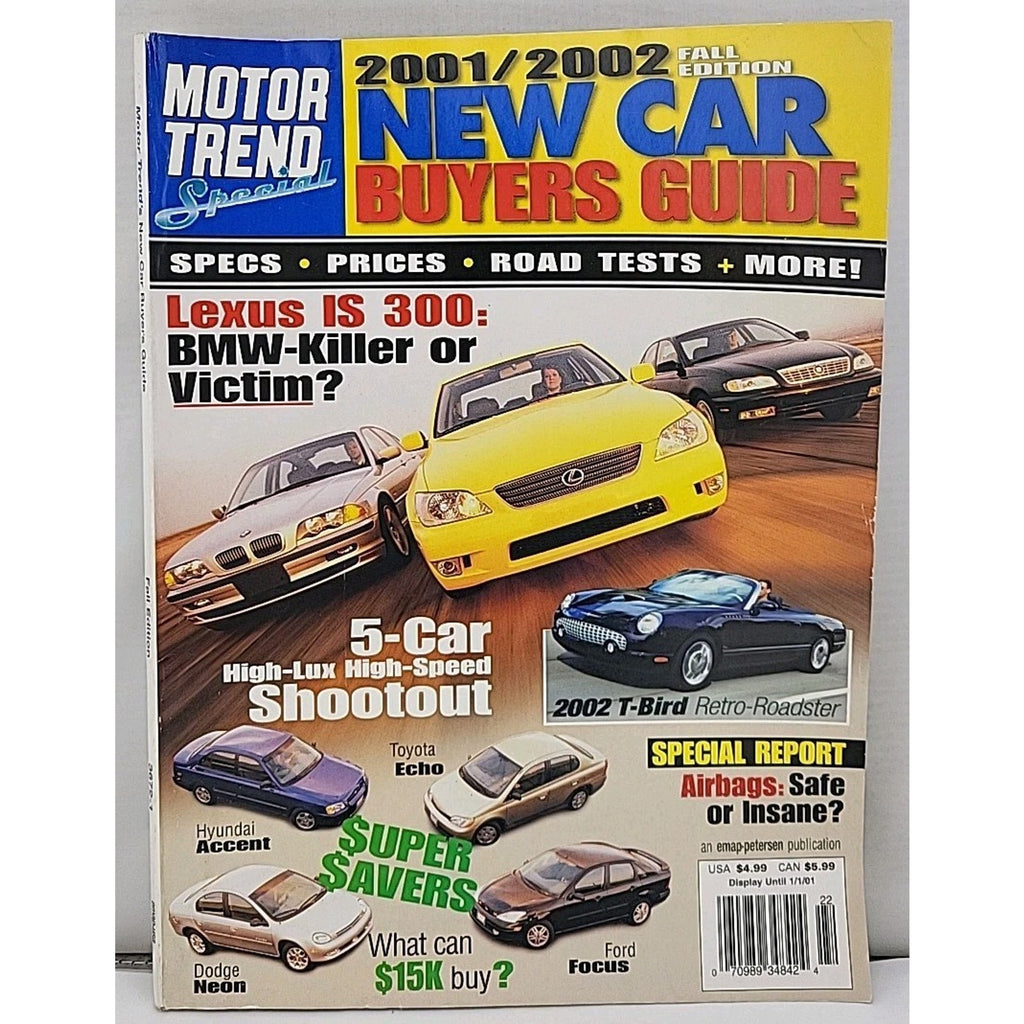 Motor Trend Special Magazine 2001/2002 New Car Buyers Guide Fall Edition