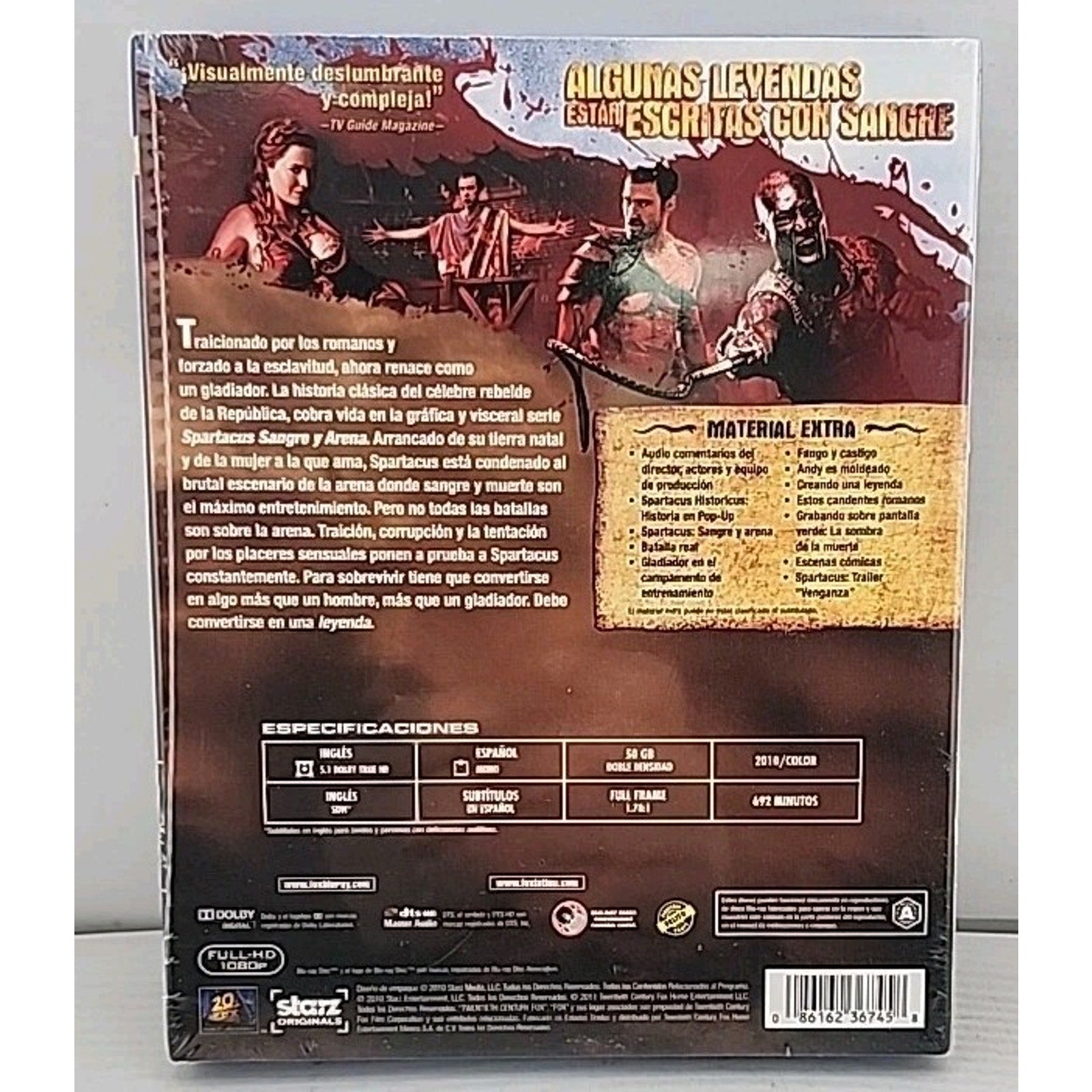 Spartacus Blu-ray 2010 Complete First Season Andy Whitfield SPANISH *Brand New*