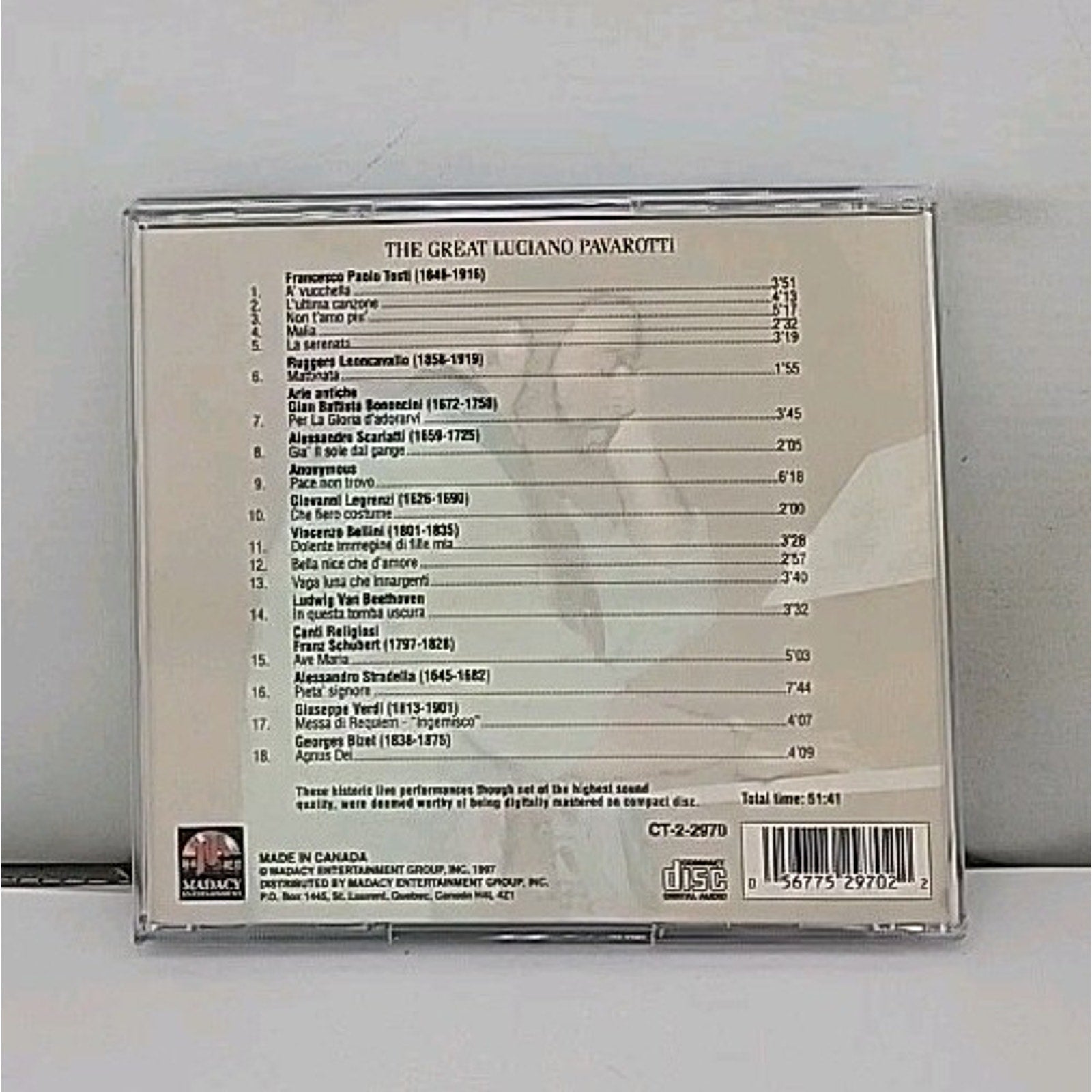 Classical Treasures: The Great Luciano Pavarotti -Ave Maria Messa Di Requiem CD