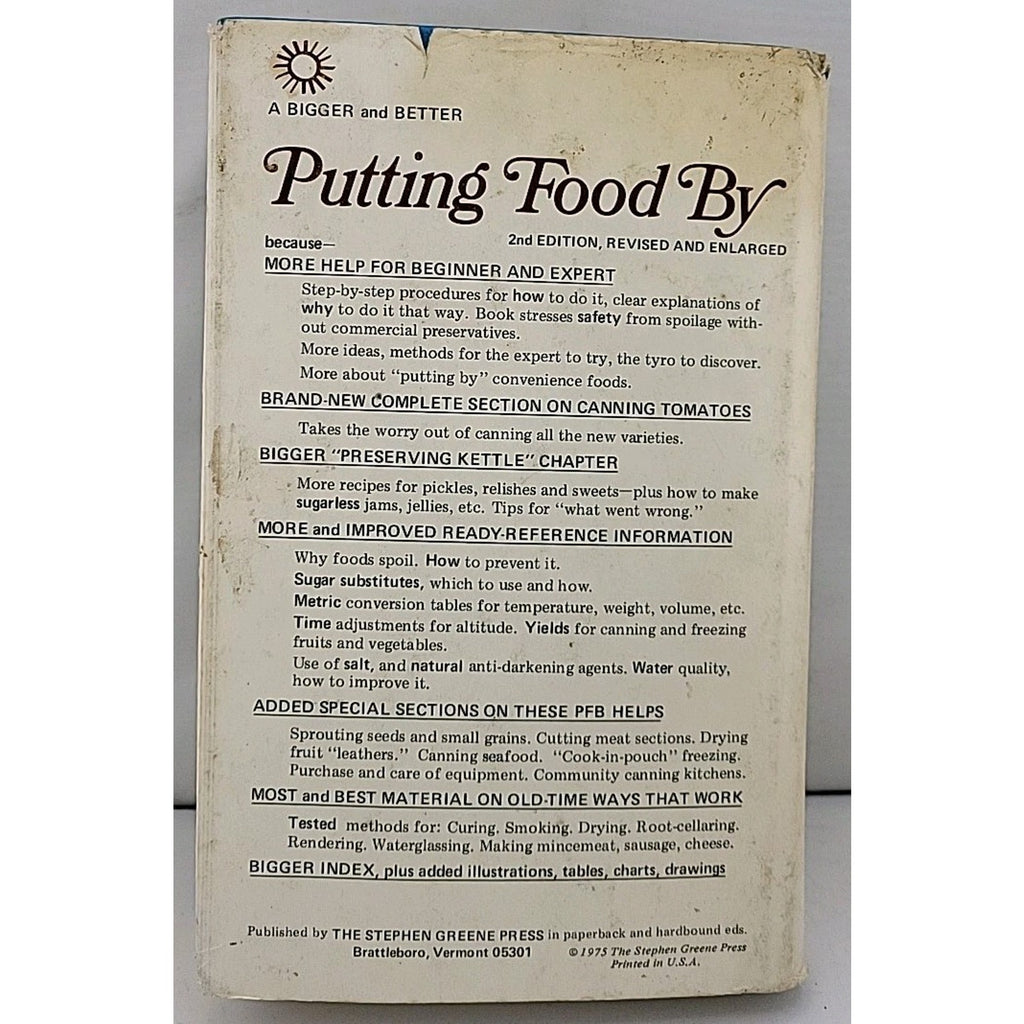 Putting Food By Book By Ruth Hertzberg, Beatrice Vaughan, And Janet Greene