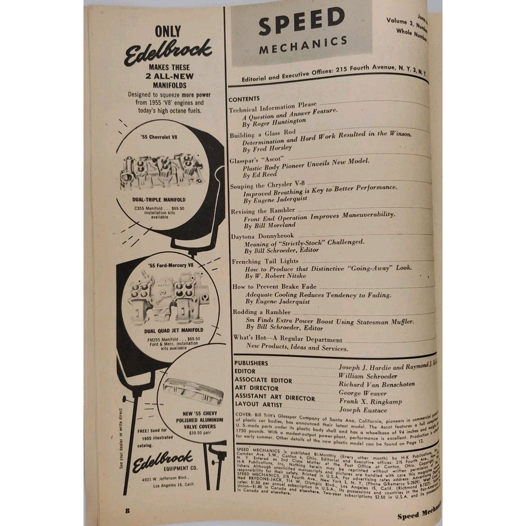 Speed Mechanics Magazine June-July 1955
