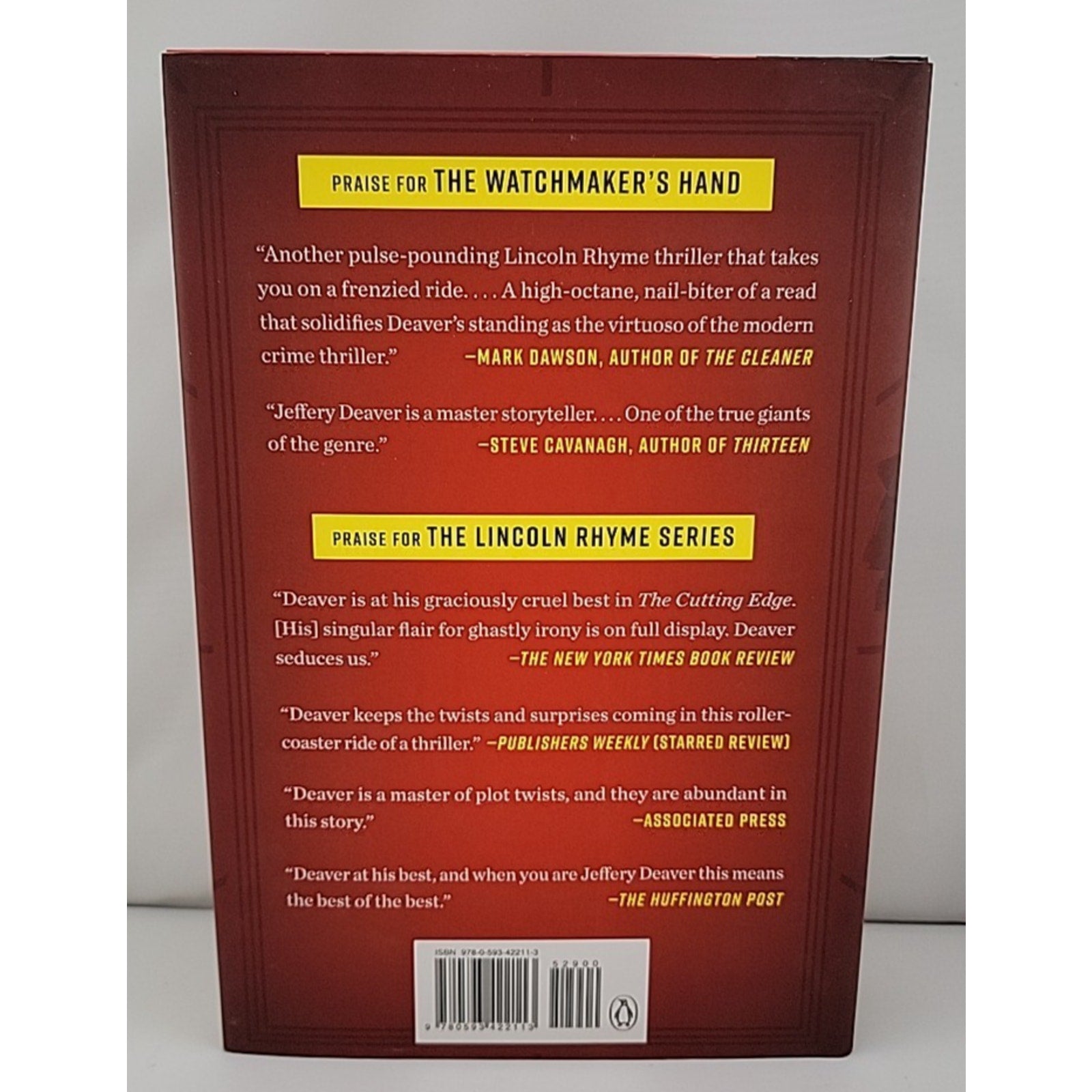 Watchmaker's Hand by Jeffery Deaver (2023, Hardcover)