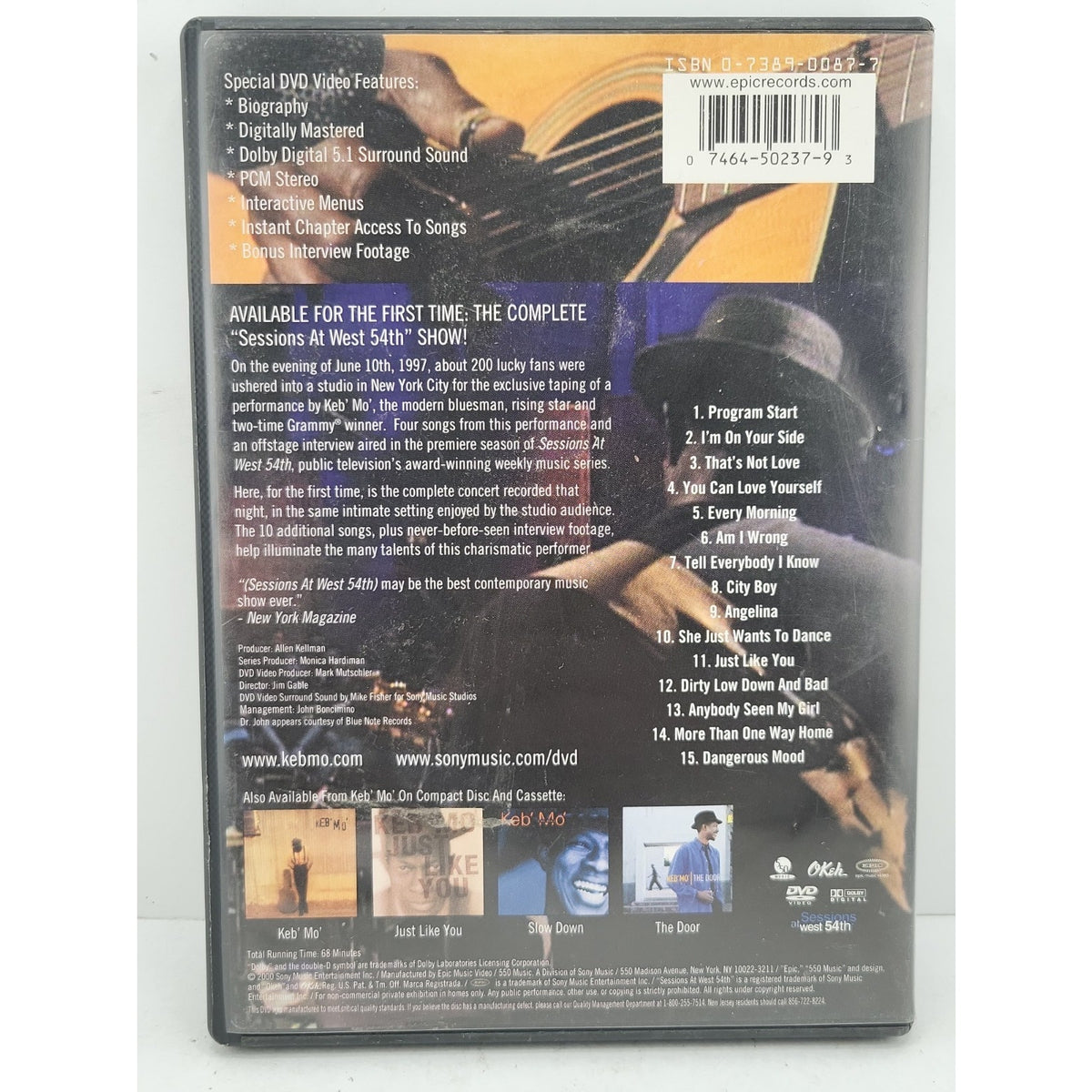 Keb Mo - Sessions at West 54th (DVD, 2000)