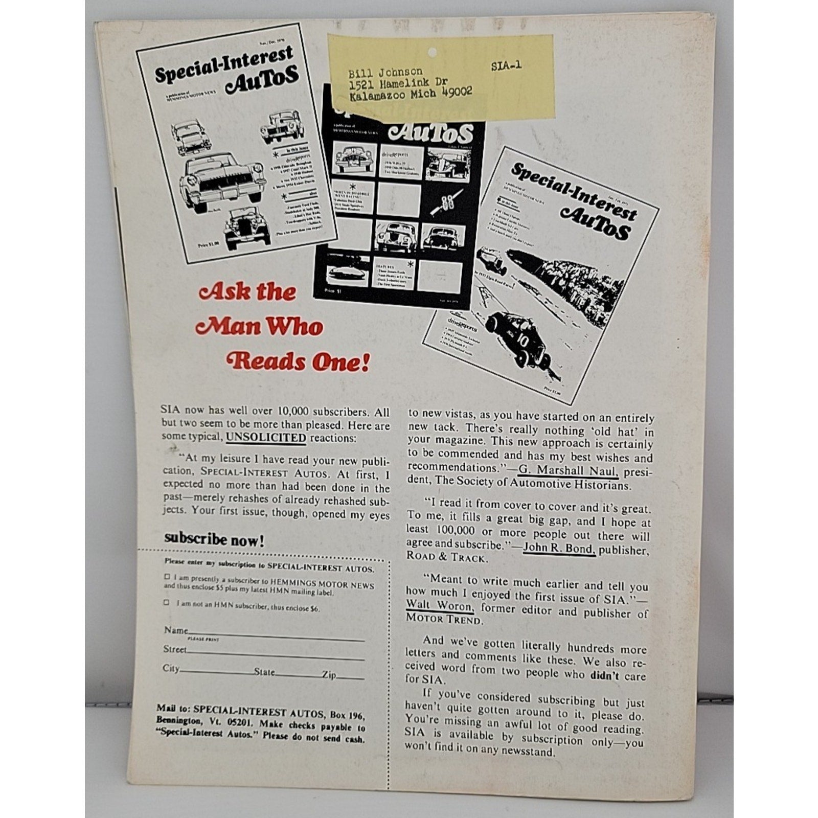 Special Interest Autos Jan/Feb 1971