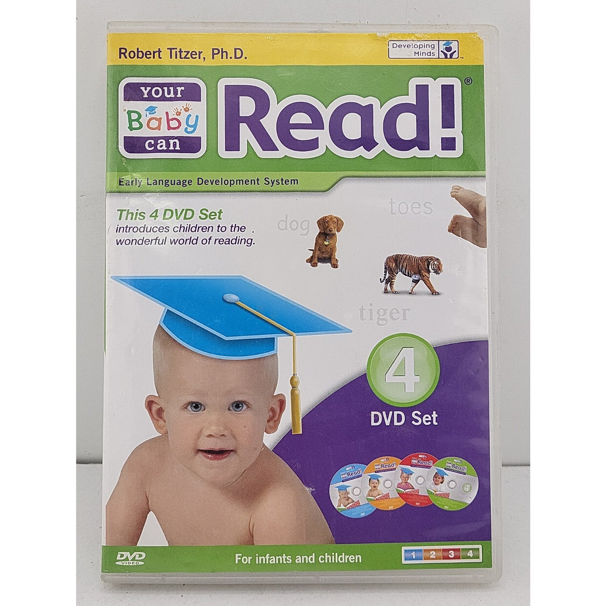 Your Baby Can Read DVD 4 Disc Robert Titzer Early Language Development System FS