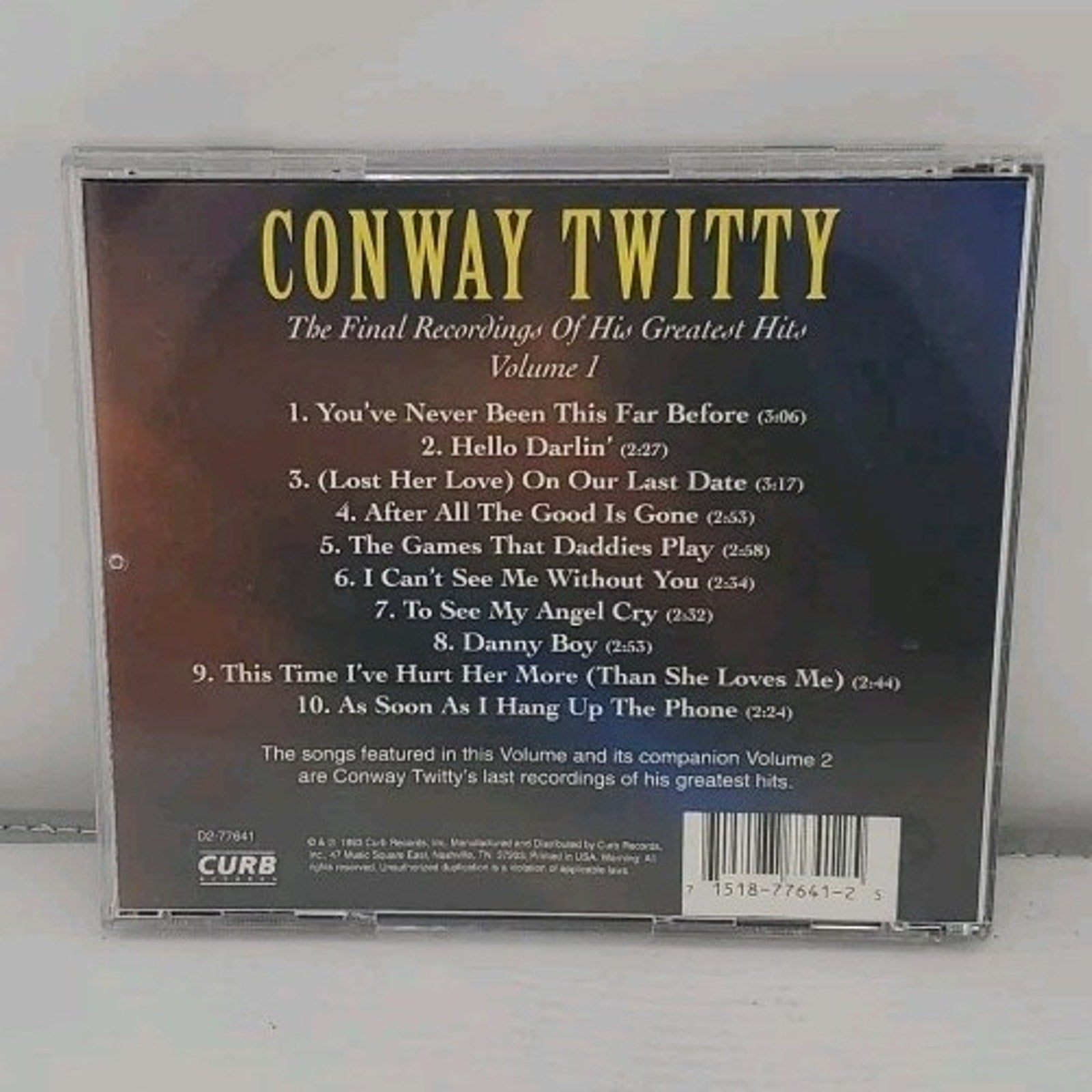 Final Recordings of His Greatest Hits 1 by Twitty, Conway (CD, 1993)