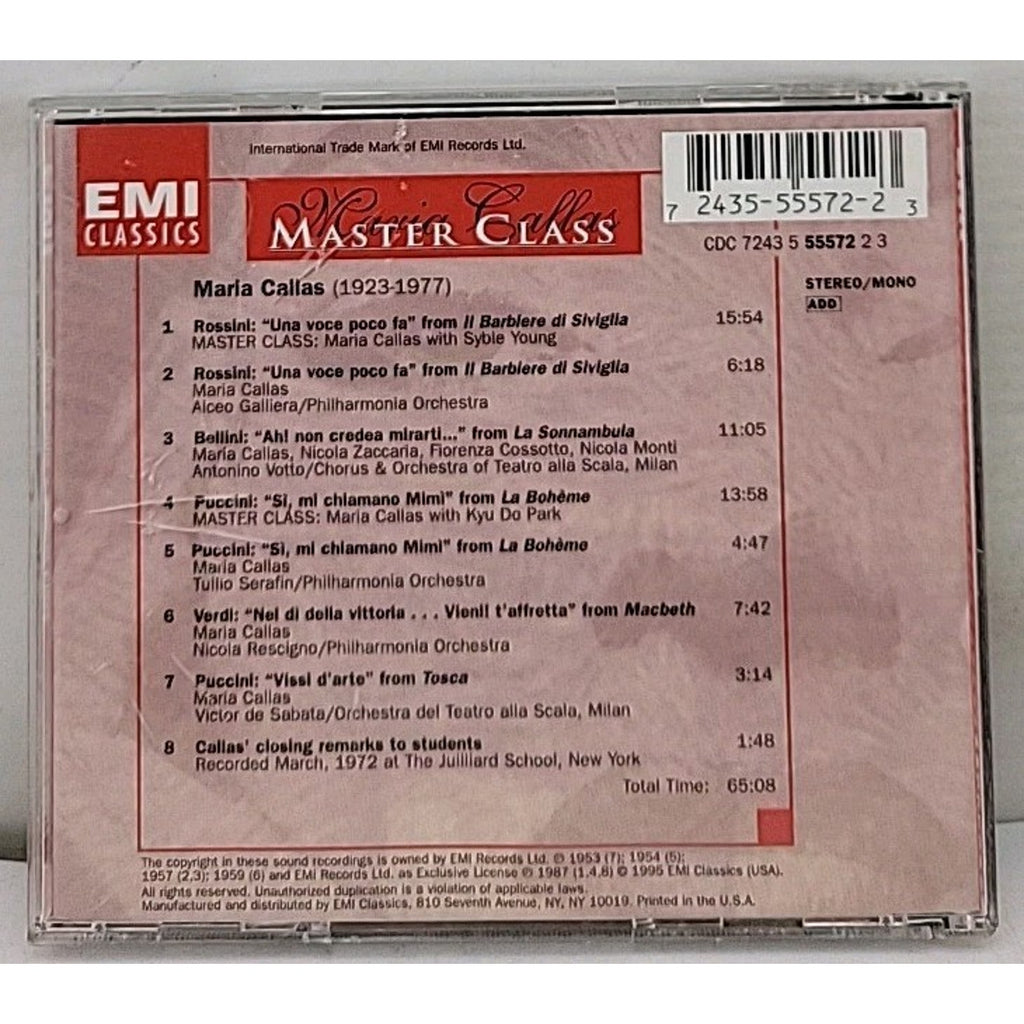 Master Class Inspired by the Broadway Play CD Emi Classics