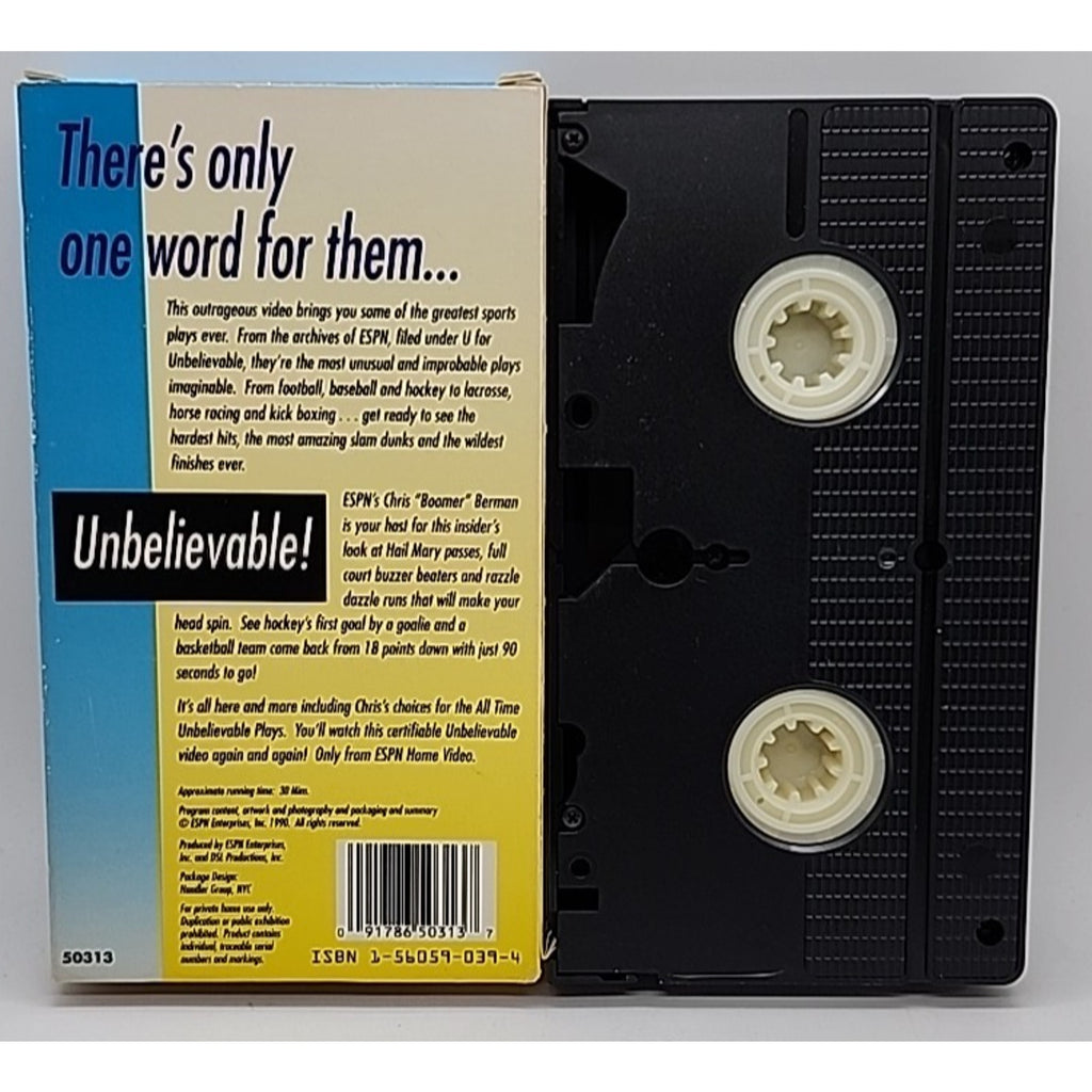 Unbelievable Sports Plays (VHS, 1996)