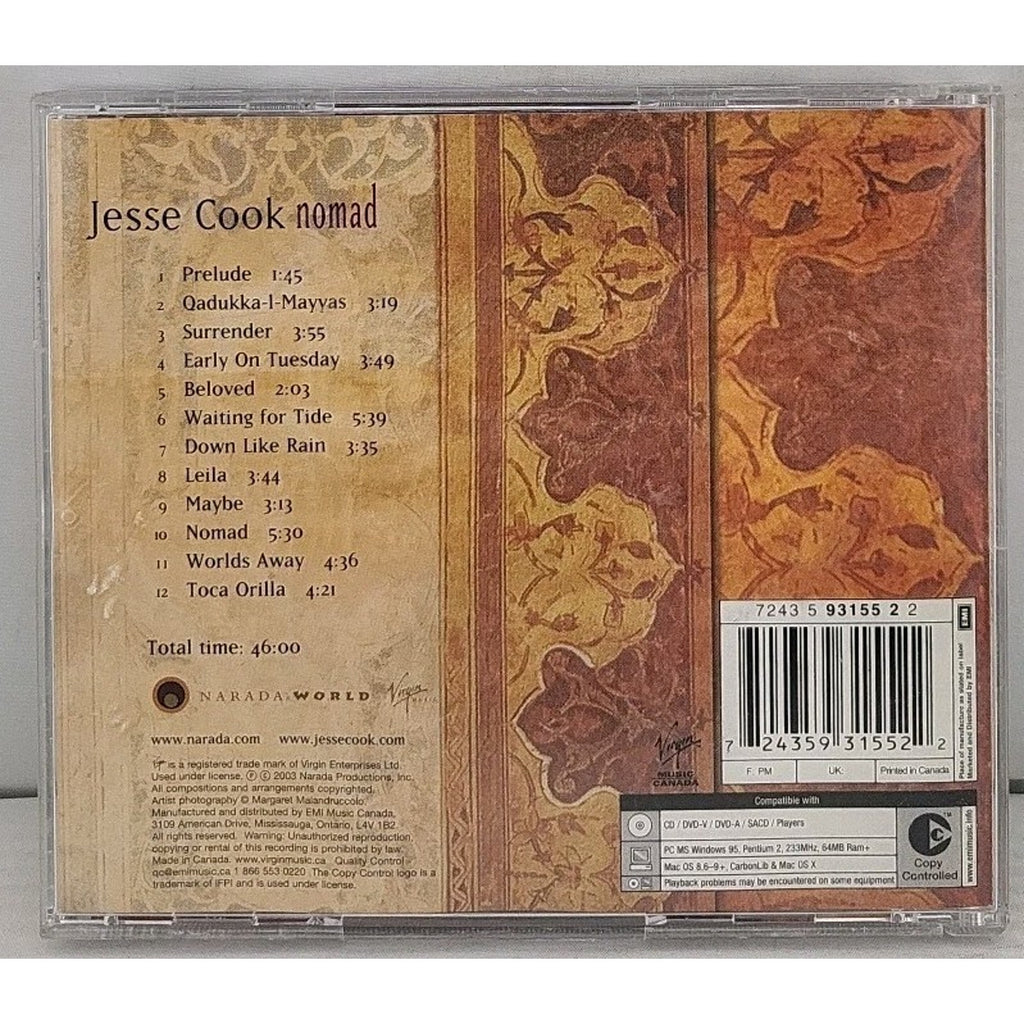 Nomad by Jesse Cook (CD, Jan-2004, Virgin)