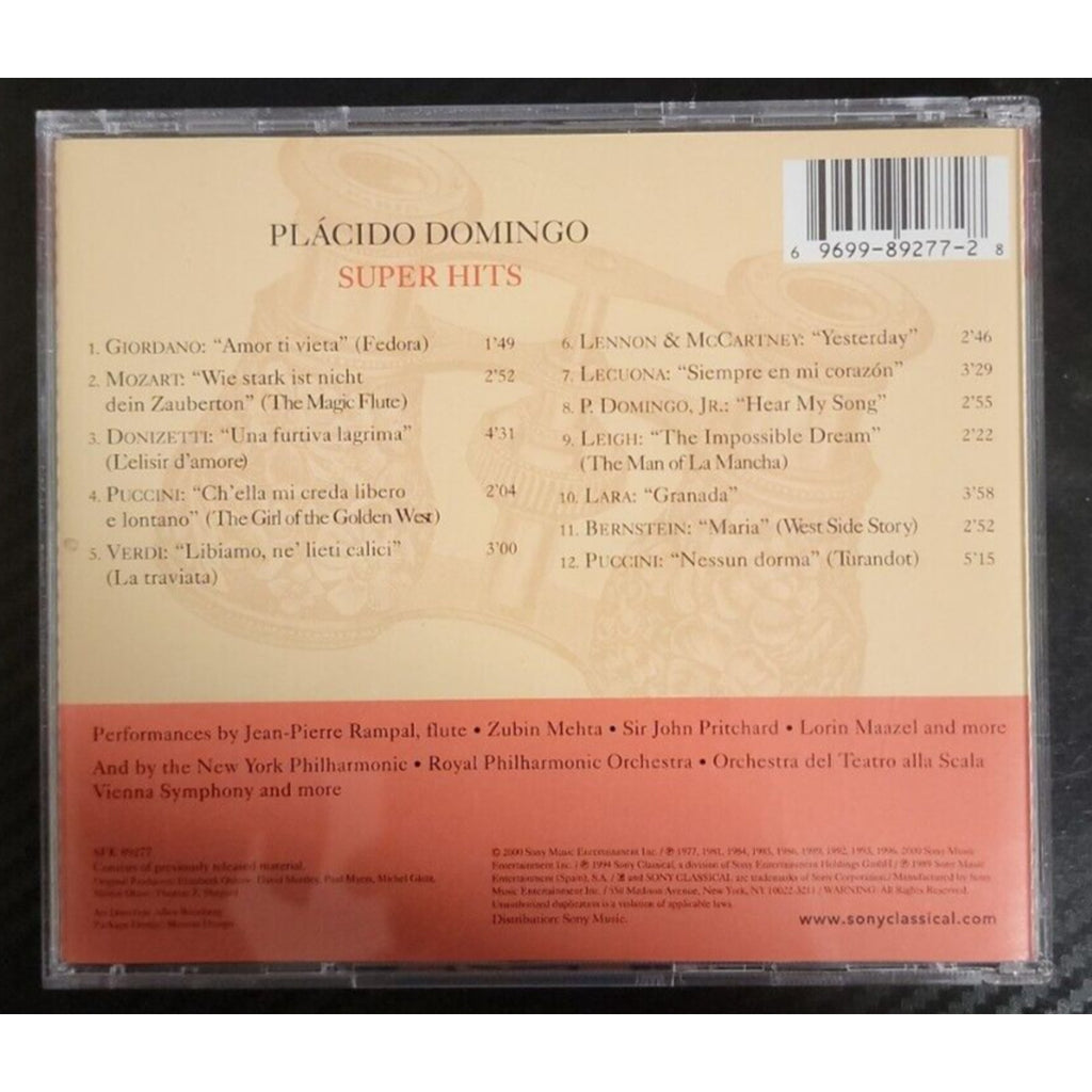 Super Hits: Placido Domingo (CD, Aug-2000, Sony Music Distribution (USA))