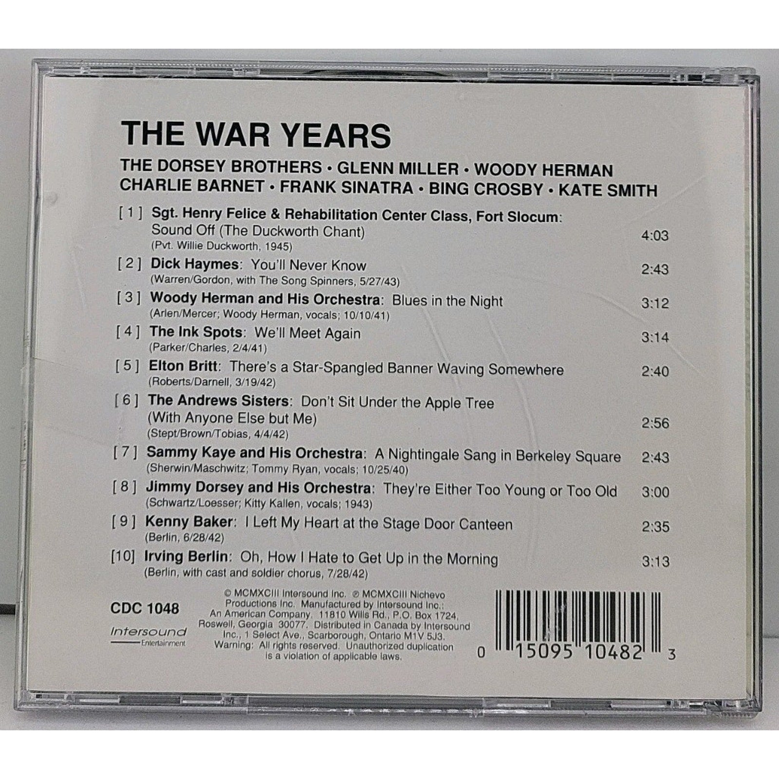 The War Years (CDC 1048) Various Artists ~ Jazz ~ CD