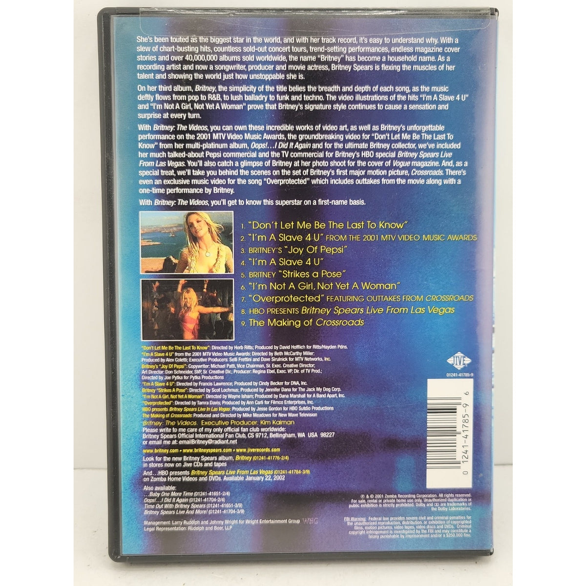 Britney: The Videos (DVD, 2001)