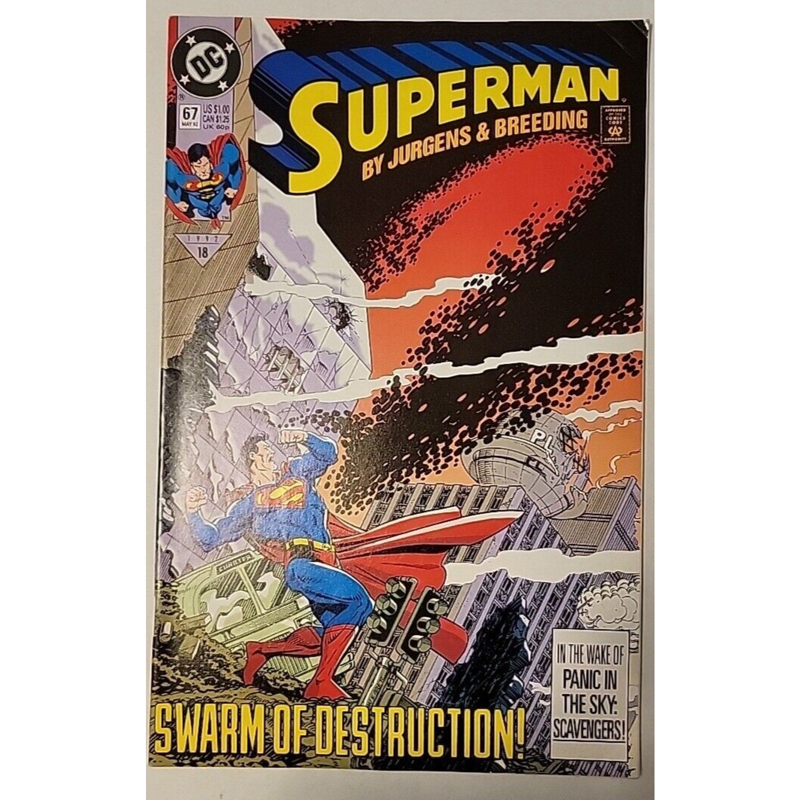 Superman #67 by Jurgens & Breeding "Swarm of Destruction" DC Comics 1992