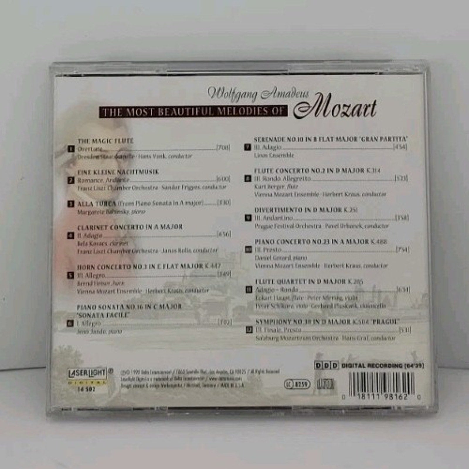 Most Beautiful Melodies of Moz by W.A. Mozart (CD, 2004)
