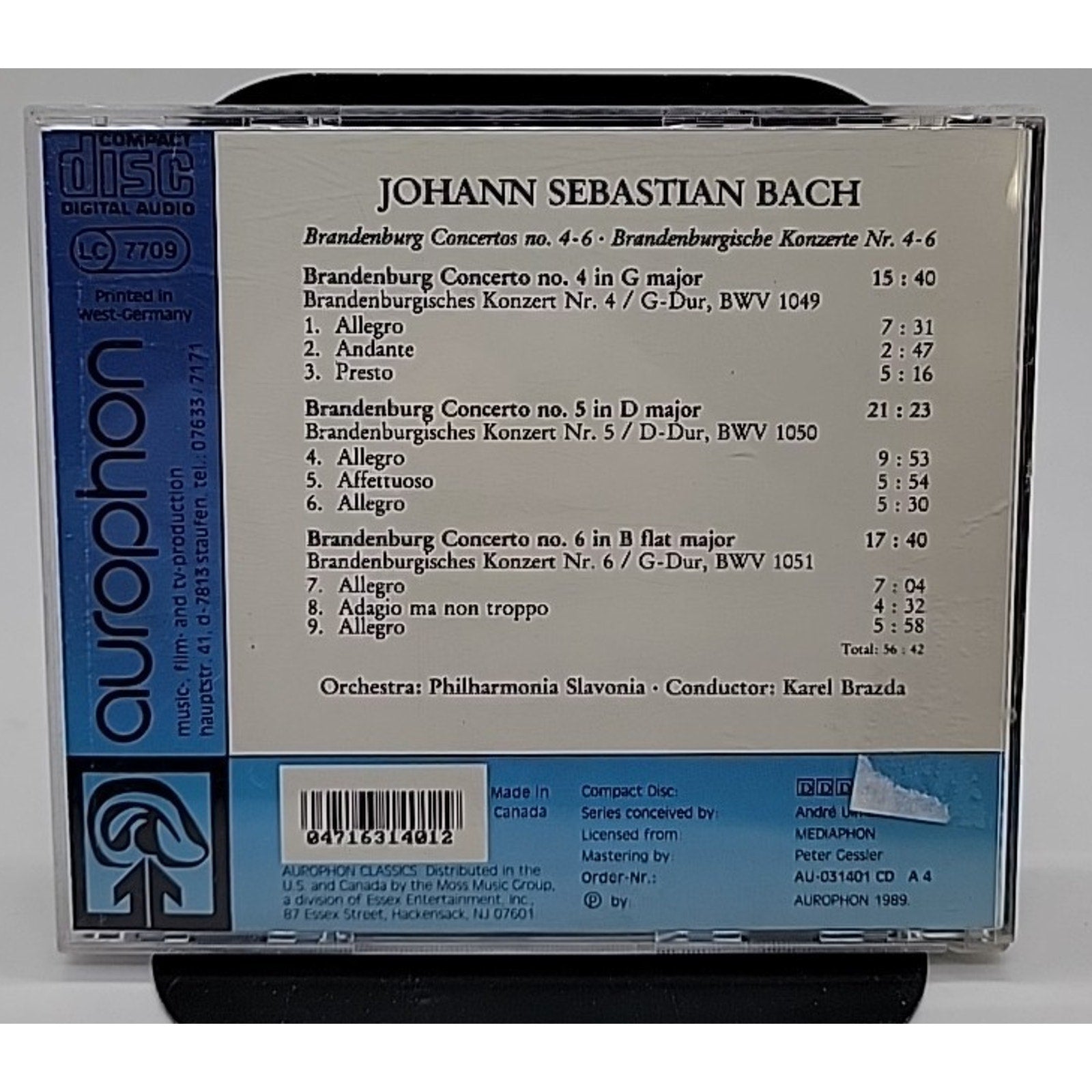 Aurophon Classics Johann Sebastian Bach CD