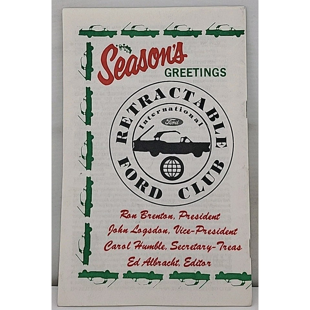 Skyliner Newsletter - Retractable Ford Club #44 - November-December 1980