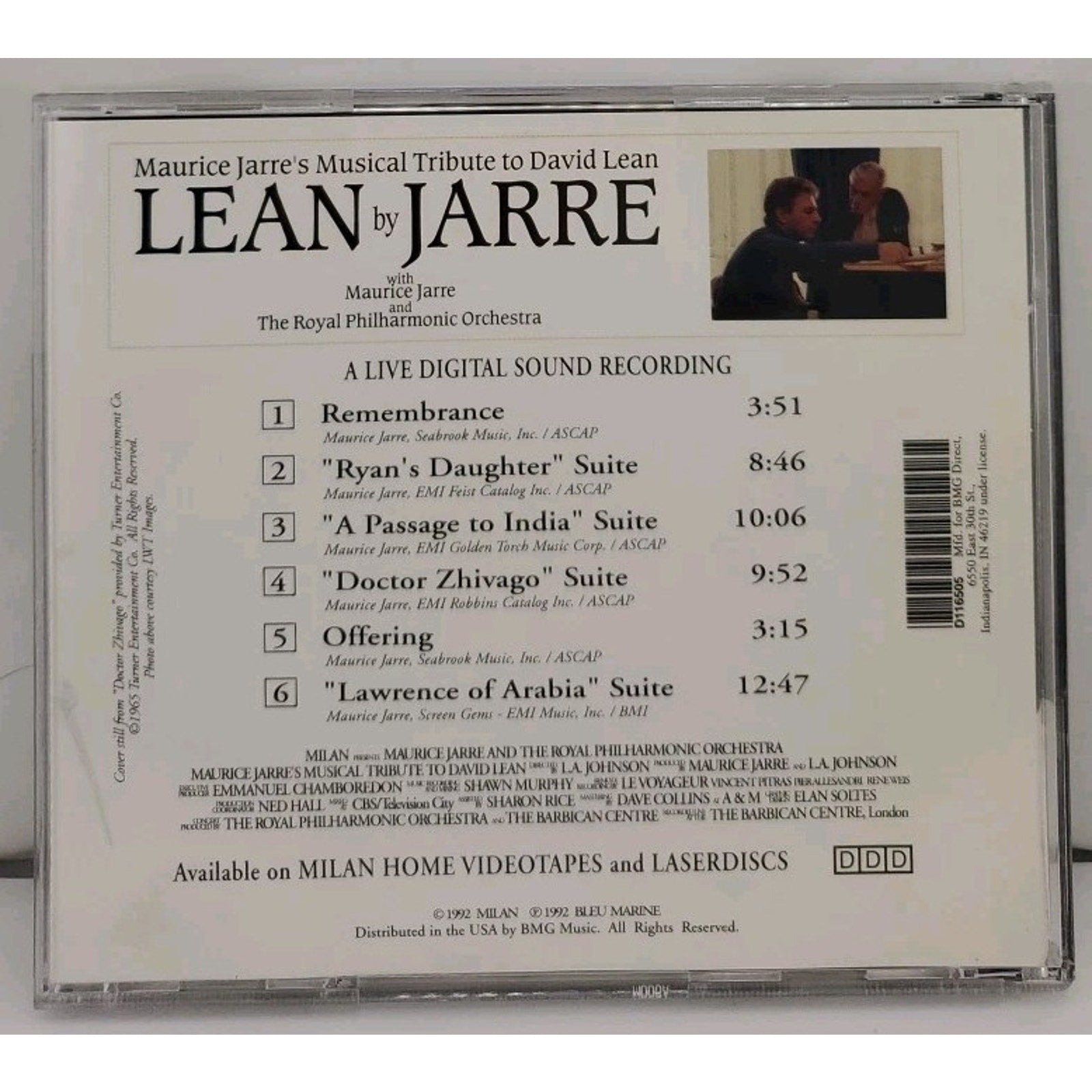 Lean by Jarre by Maurice Jarre (CD, Oct-1992, Milan)