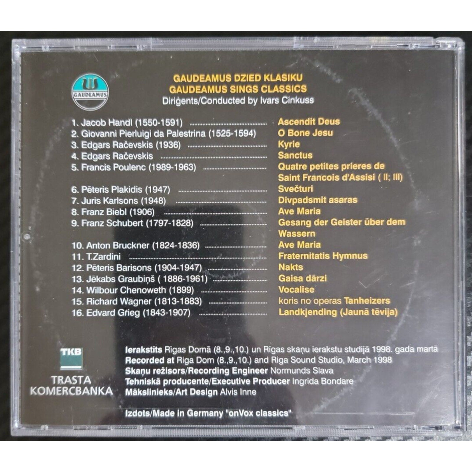 Gaudeamus Dzied Klasiku Gaudeamus Sings Classics (CD)
