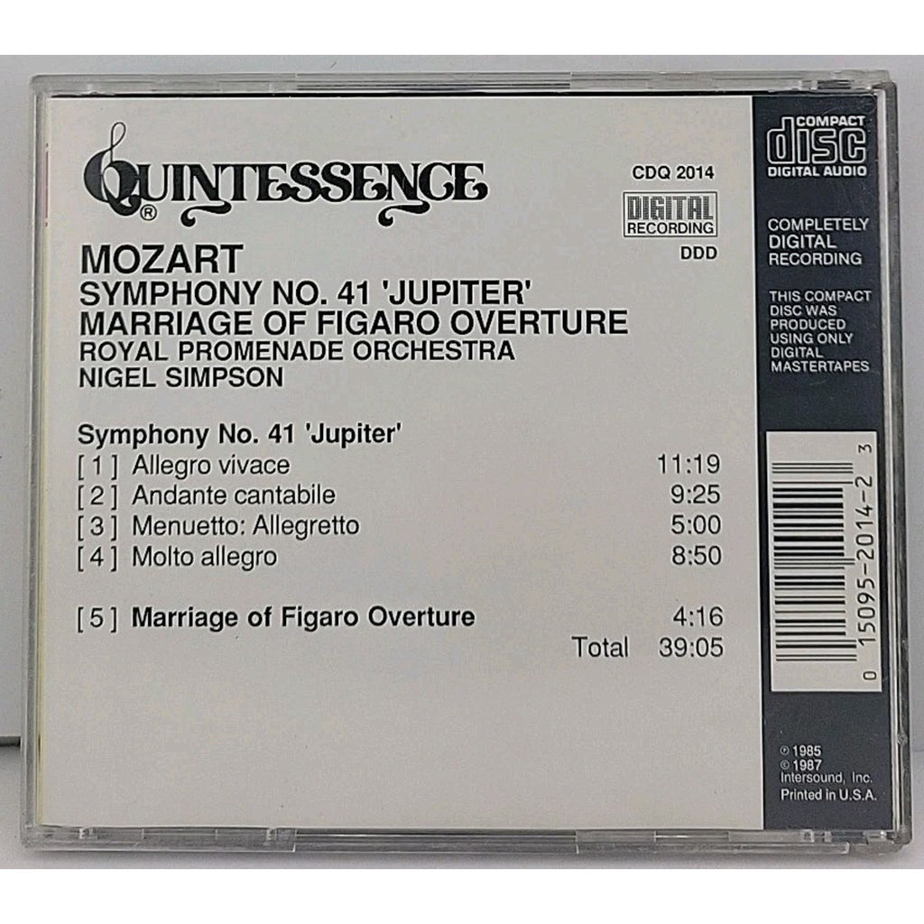 Mozart: Symphony No 41 - Jupiter The Marriage of Figaro Overture (CD)