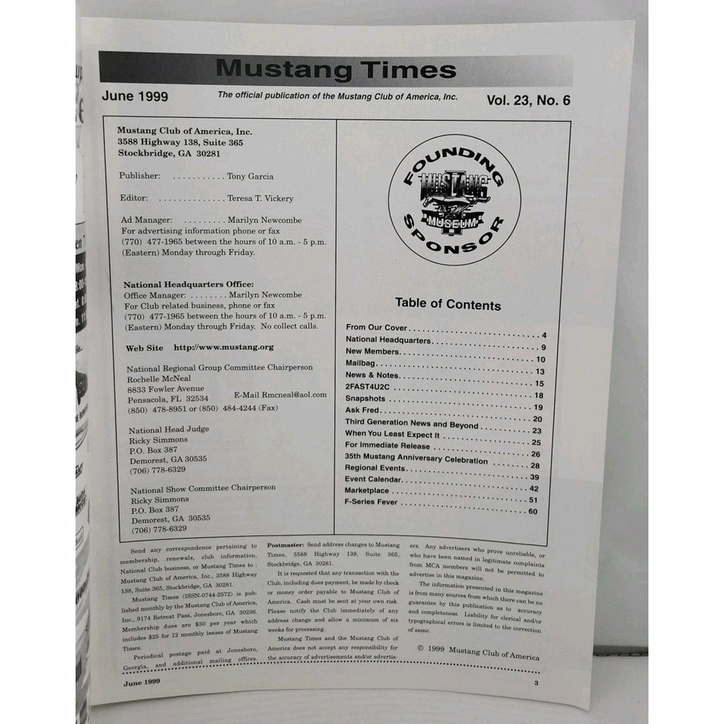 Mustang Times Magazine - June 1999 - Vol. 23 No. 6