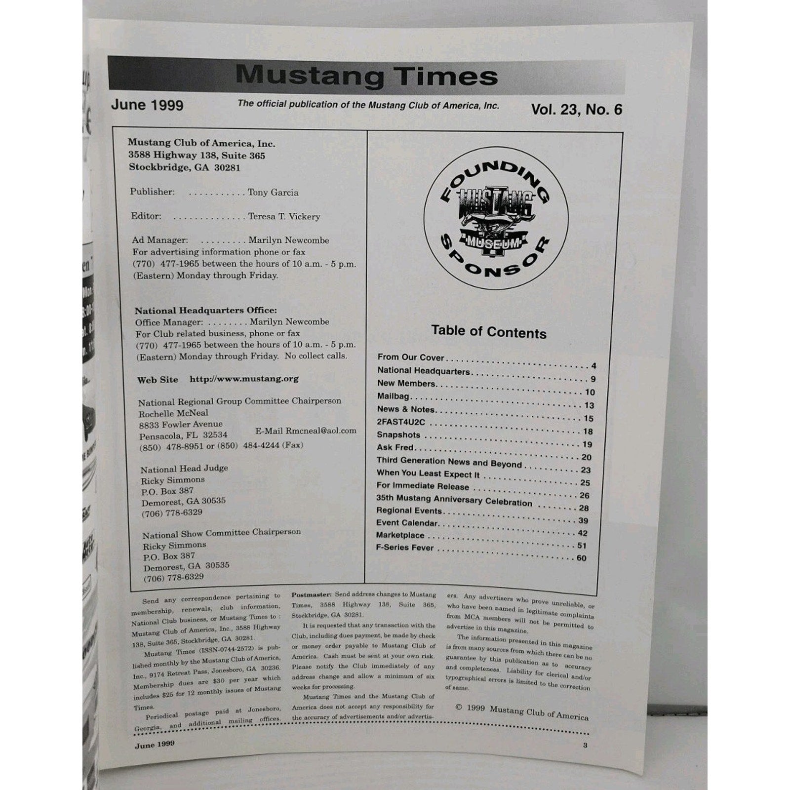 Mustang Times Magazine - June 1999 - Vol. 23 No. 6