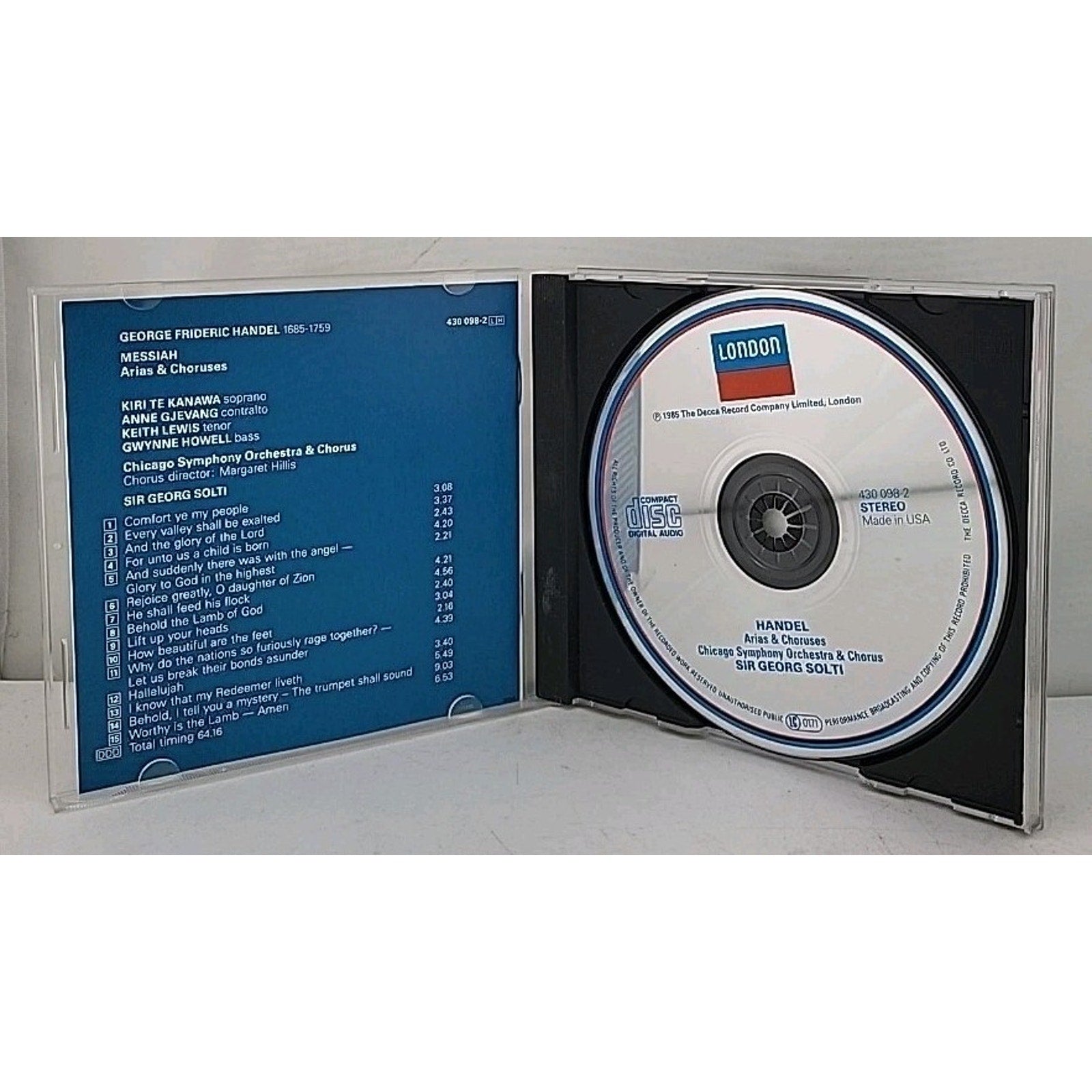 Messiah Arias & Choruses by Handel / Solti (CD, 1991)