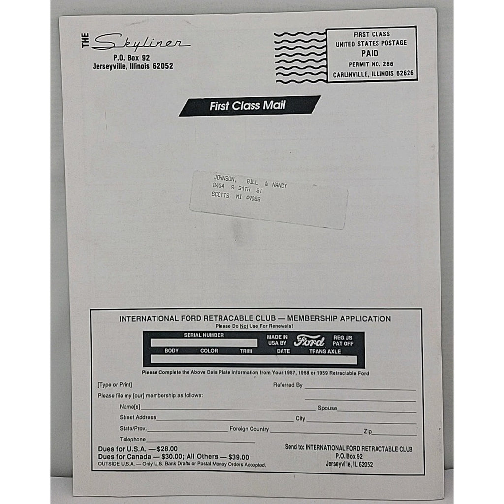 The Skyliner - International Retractable Club - September 1993 Number 147
