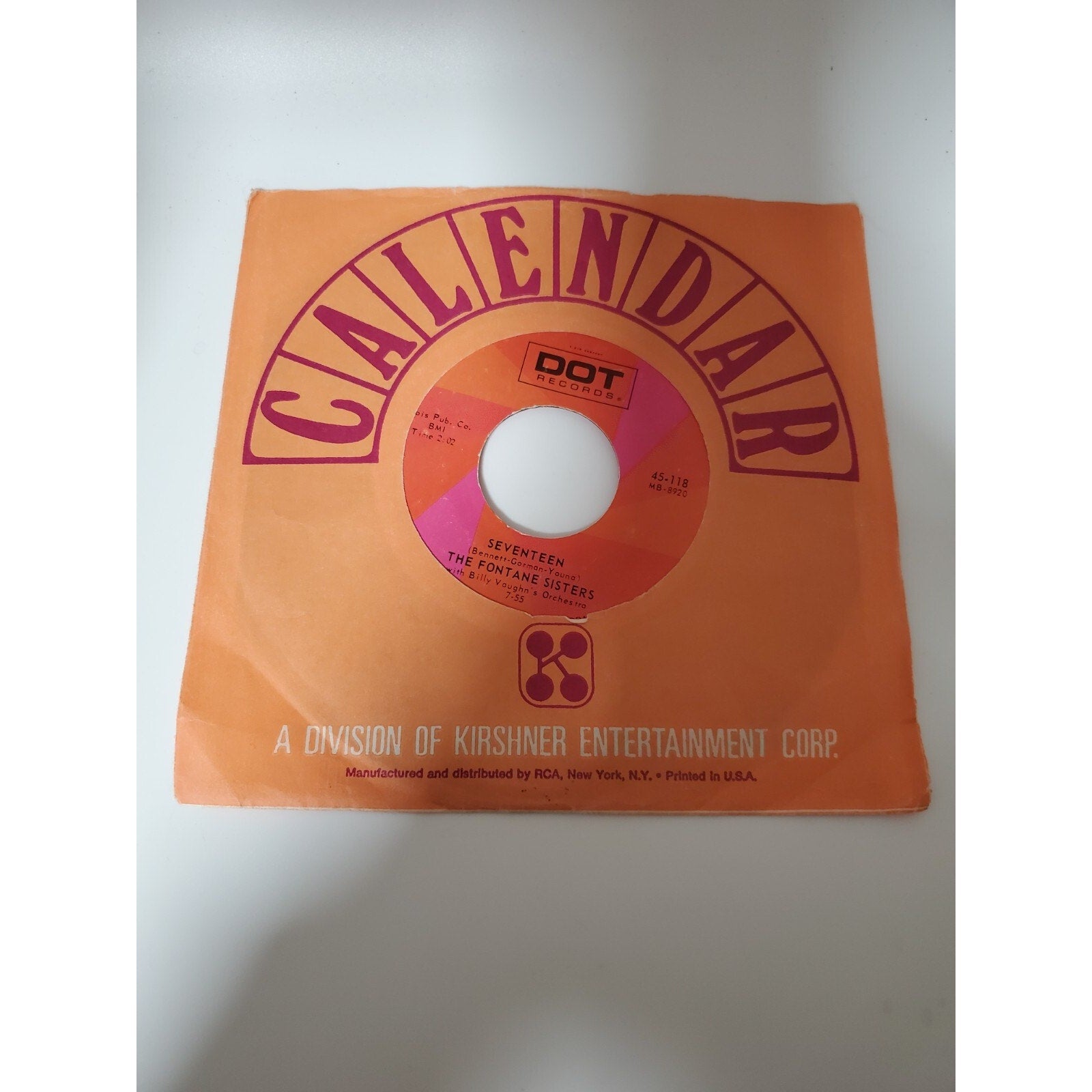 The Fontane Sisters - Seventeen - 45RPM Record - Singles
