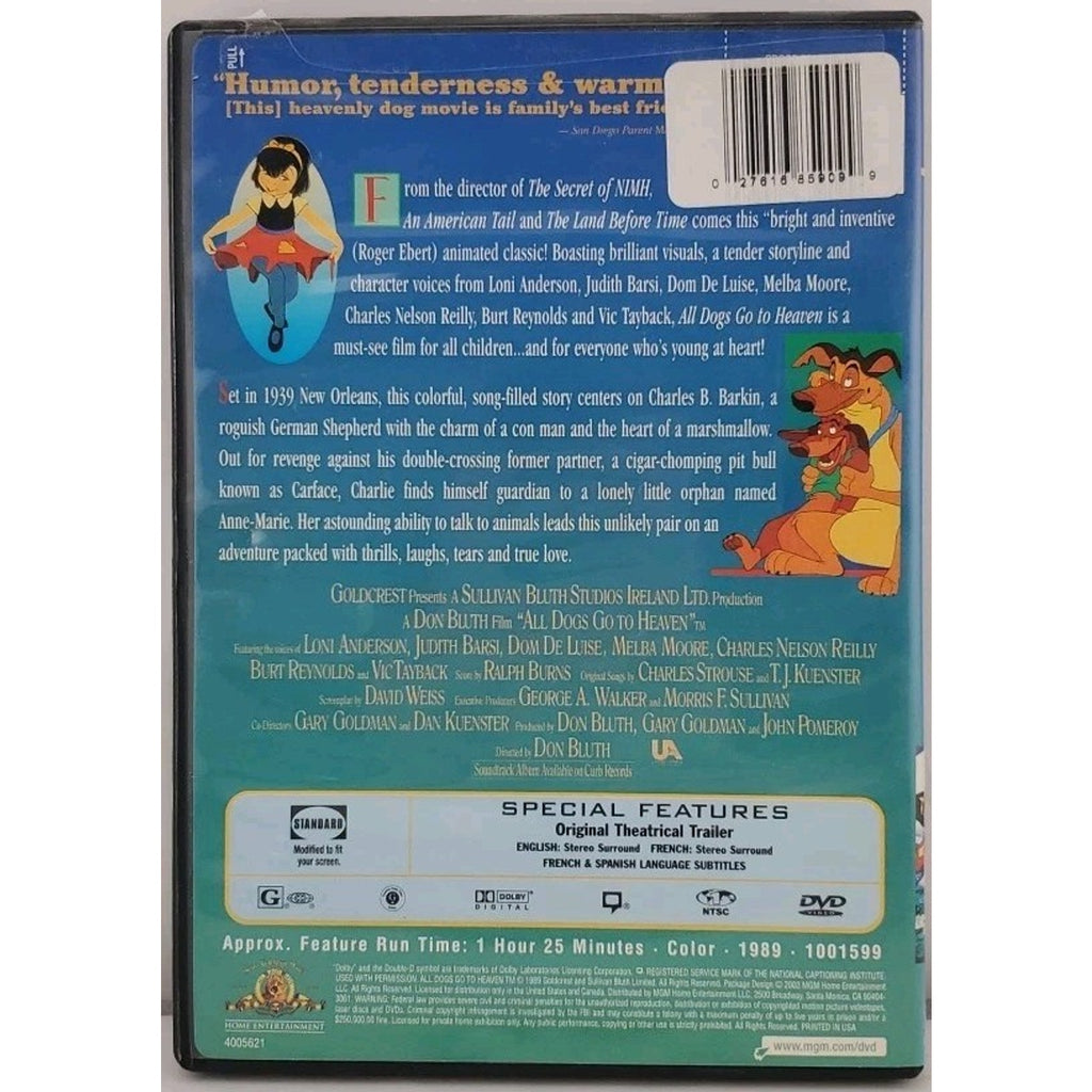 All Dogs Go to Heaven (DVD, 1989)