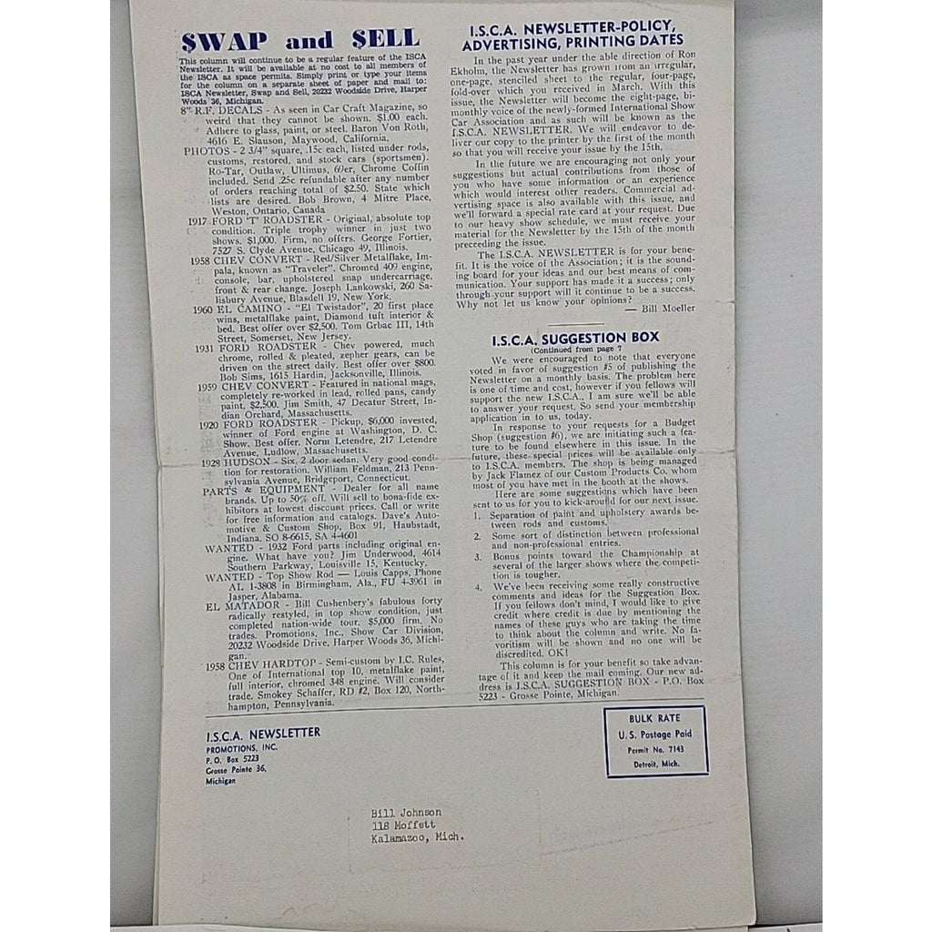 I.S.C.A. Newsletter June 15 1963 Volume IV Number 1