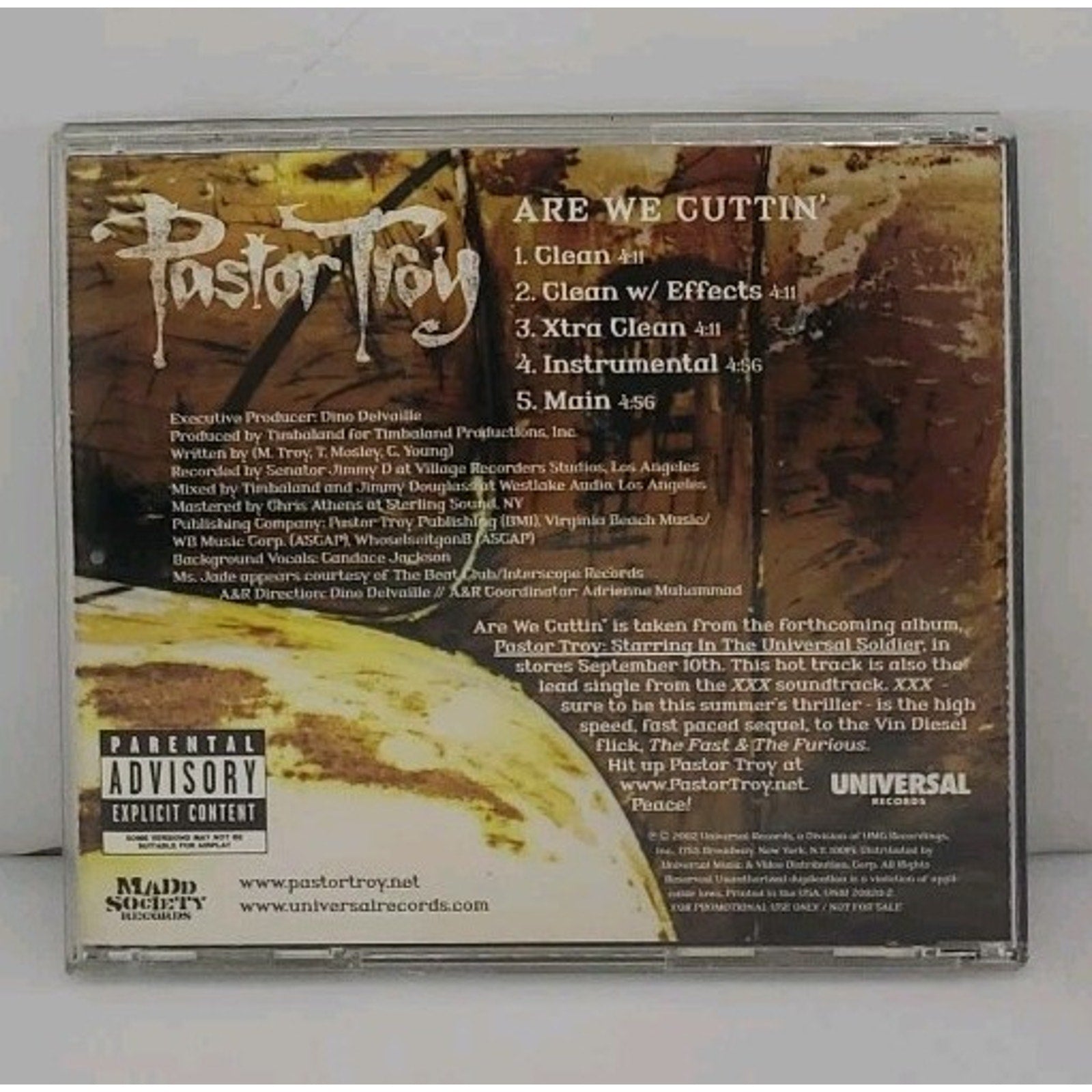 Pastor Troy – Are We Cuttin' (CD, Promo, US, 2002, Universal)