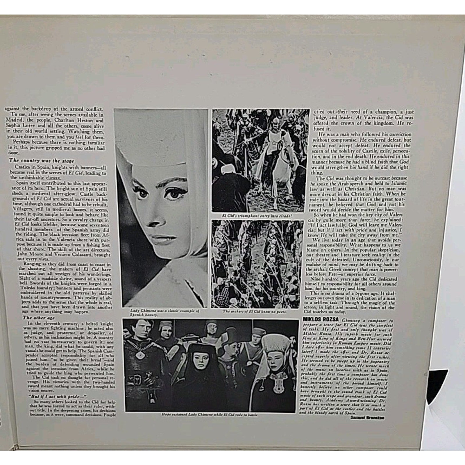 Music from Samuel Bronston's EL CID by Charlton Heston & Sophia Loren SE3977 ST