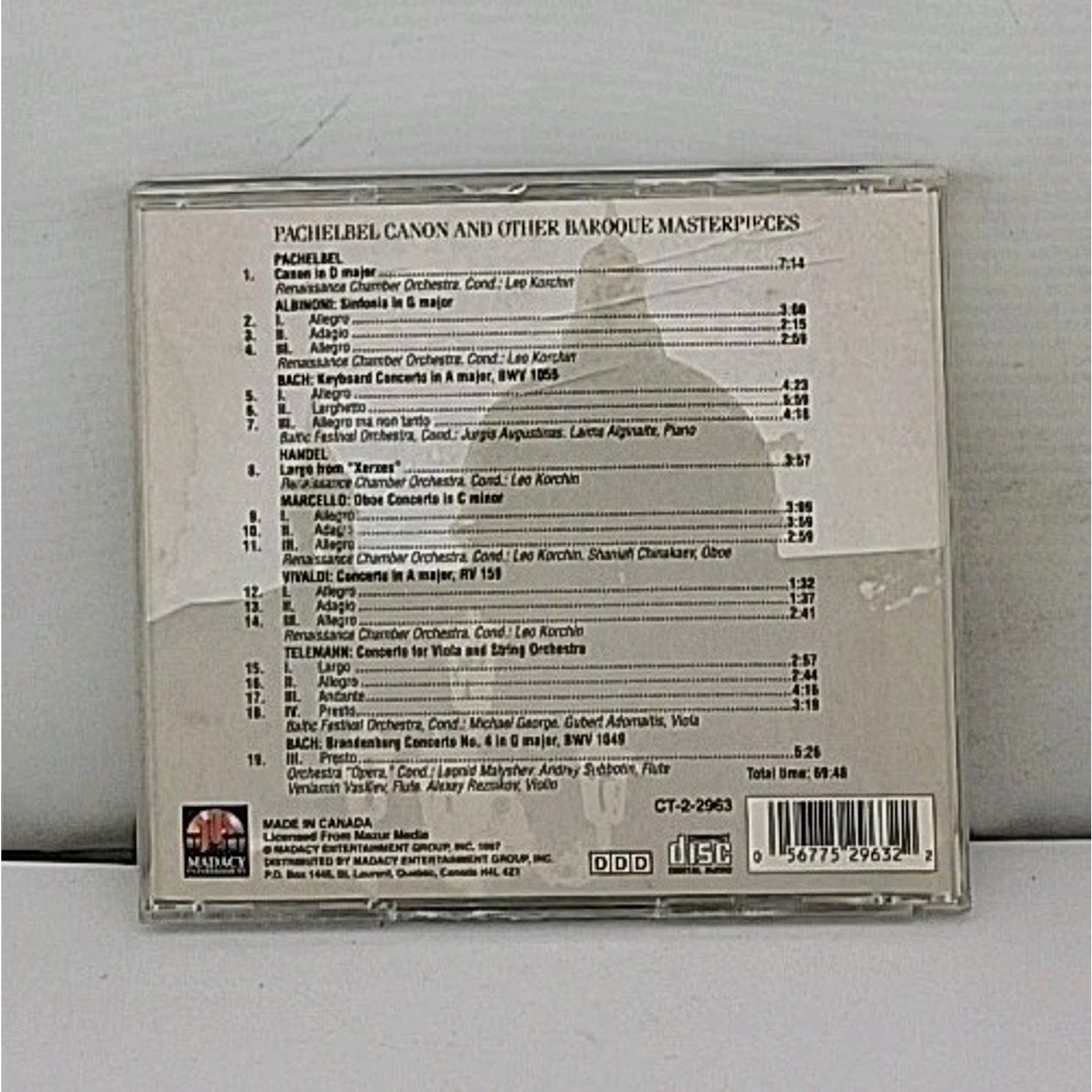 Pachelbel Canon Baroque Masterpieces CD Classical Treasures