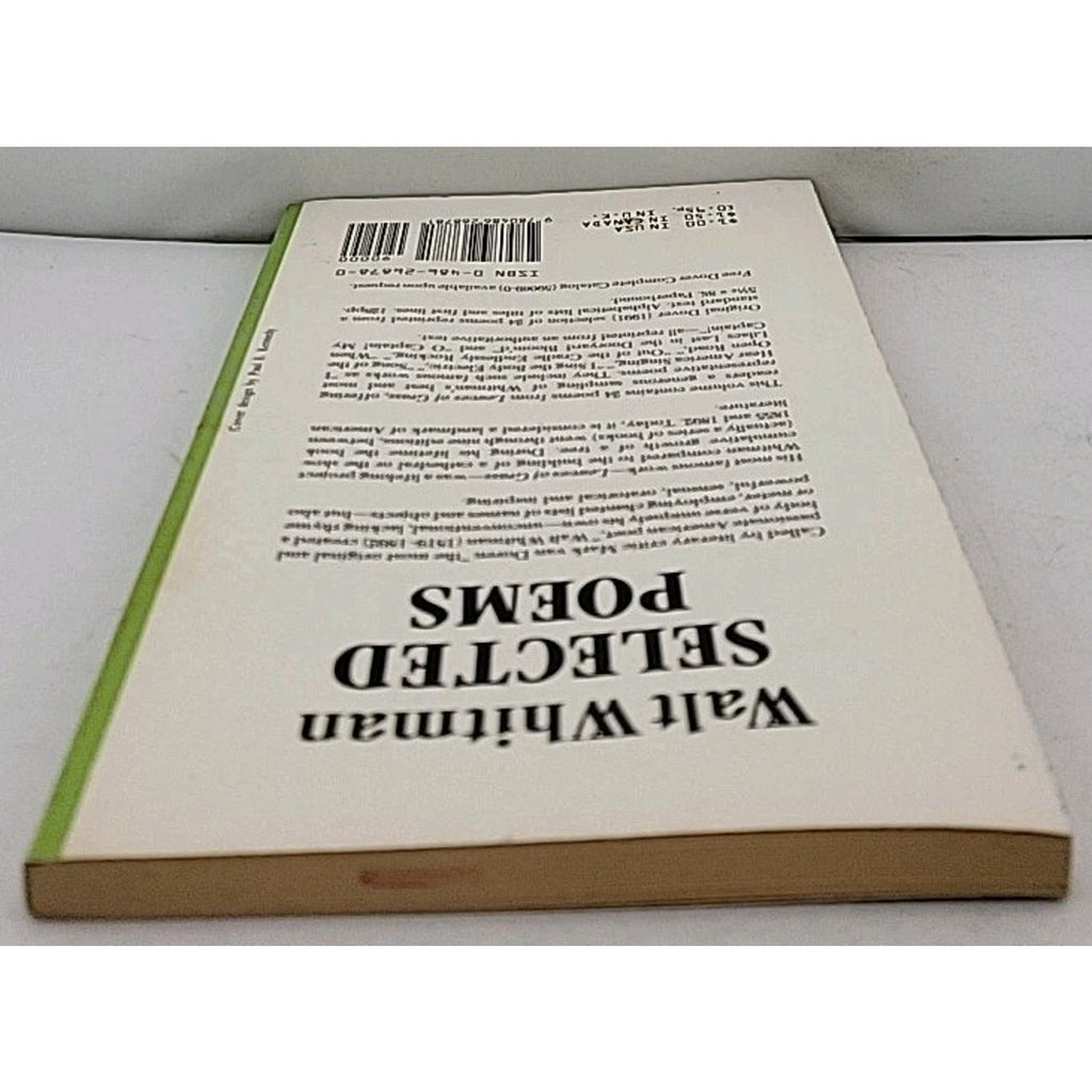 Selected Poems by Walt. Whitman (1991, Trade Paperback)