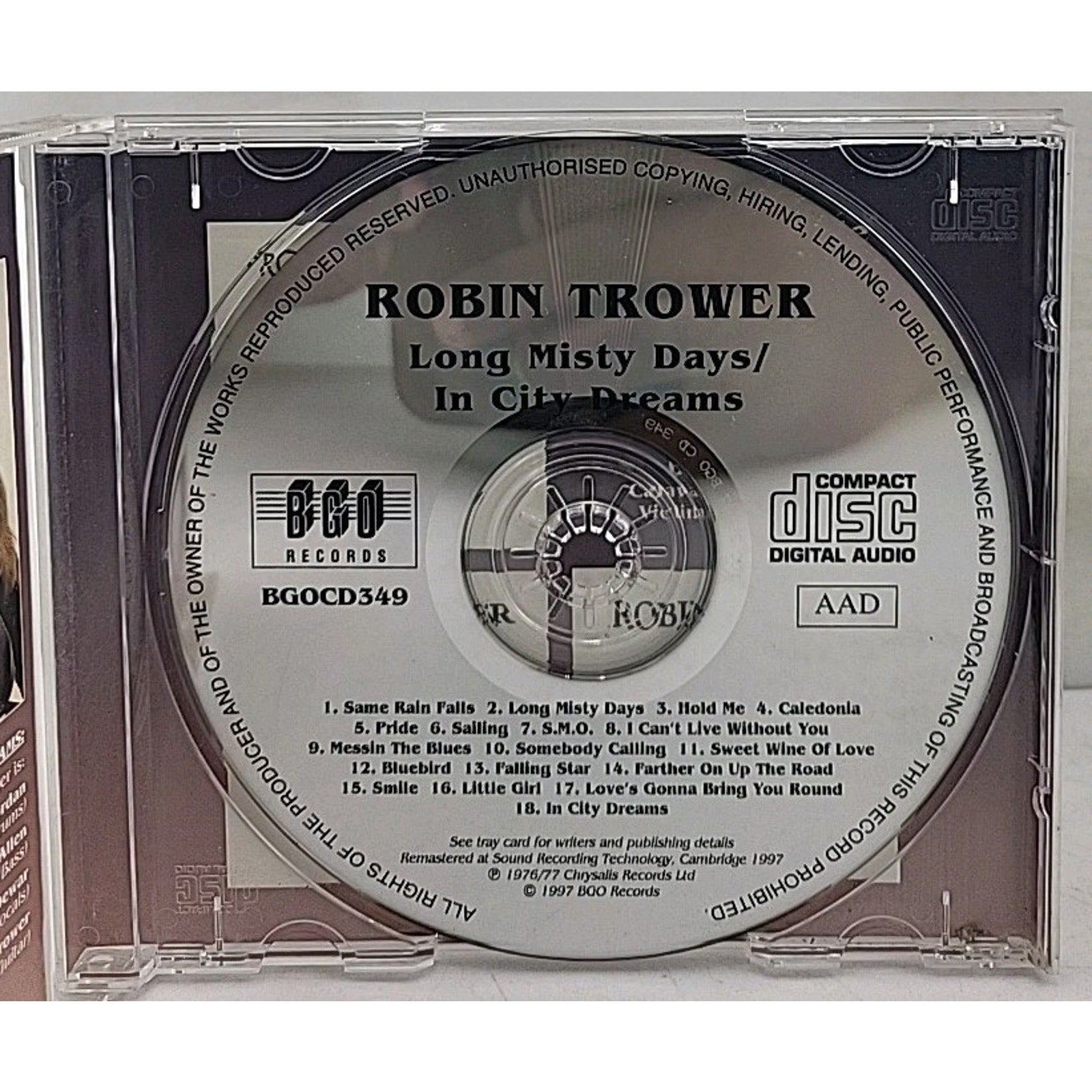 Long Misty Days/In City Dreams by Robin Trower (CD, Apr-1997, Beat Goes On)
