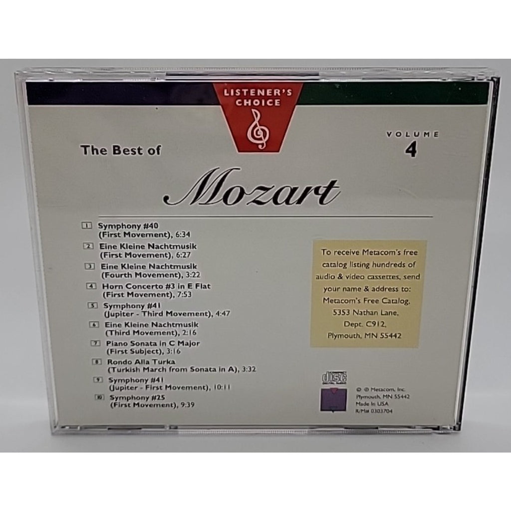 Listener's Choice Vol 4: The Best Of Mozart (CD, Metacom)