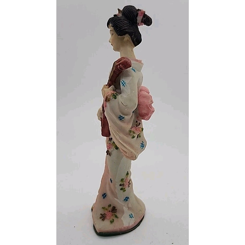 One Japanese Woman Musician Figurine Hand Painted