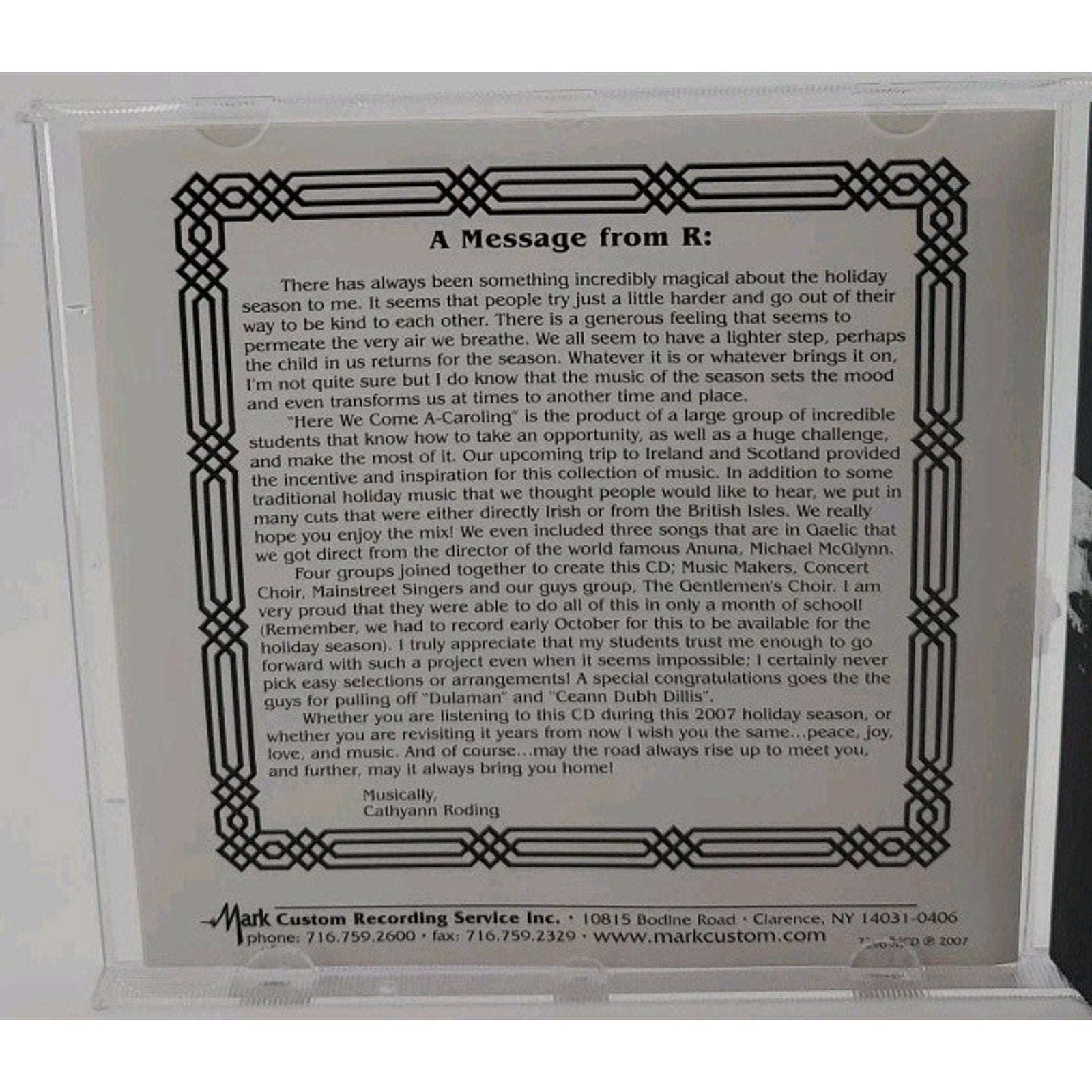 Here We Come A-Caroling - Branford High School Choirs Cathyann Roding (CD 2007)