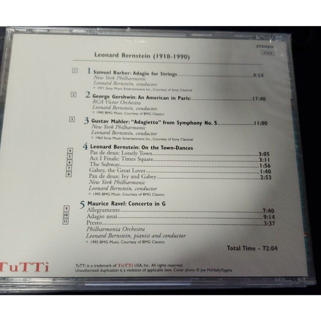 Leonard Bernstein Tutti (CD) *Brand New*