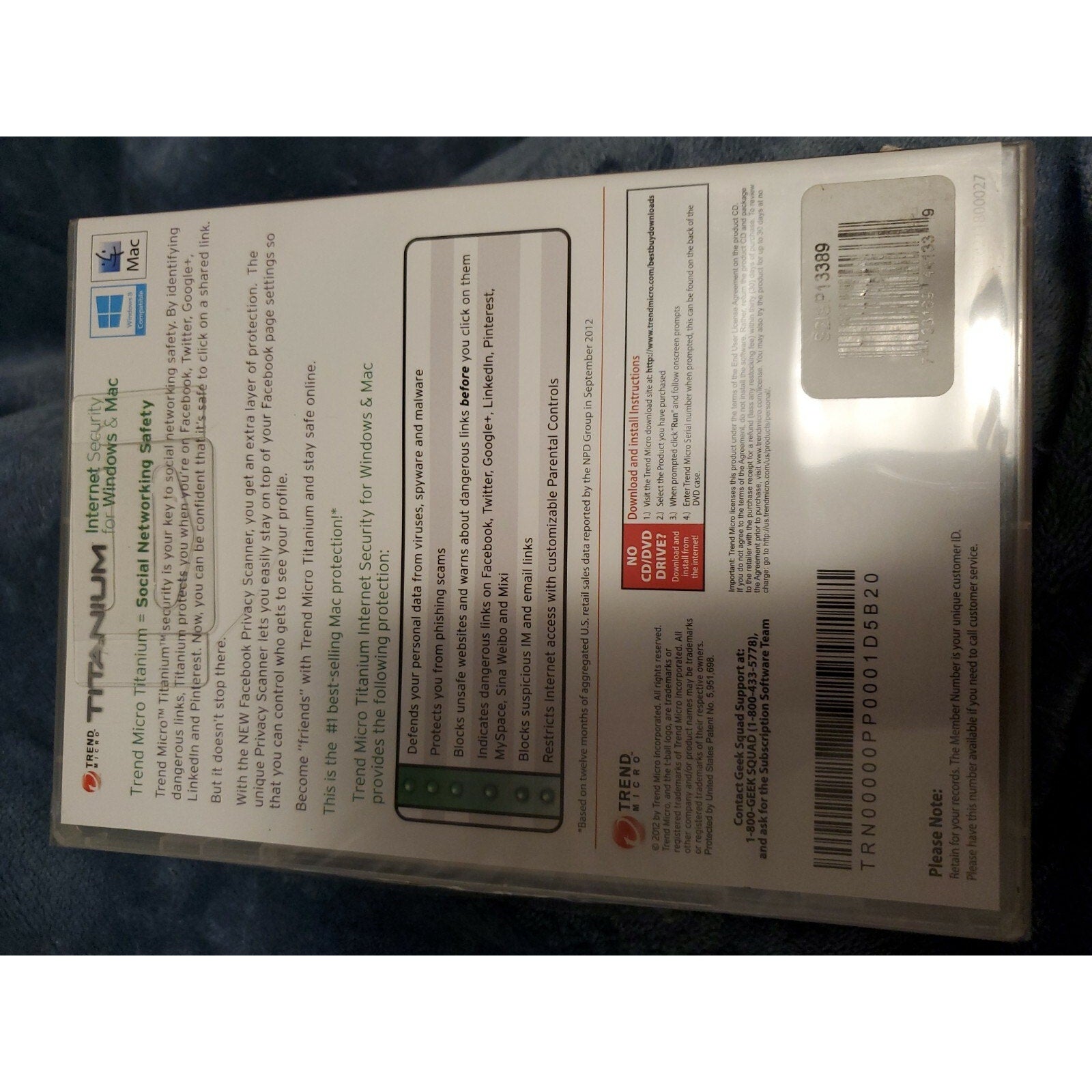 Trend Micro Titanium (CD, 2002) Internet Security for Windows & Mac NEW