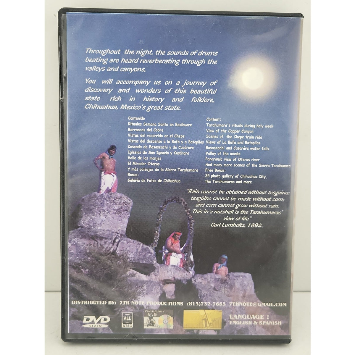Sierra Tarahumara A Journey Through An Unknown Mexico (DVD, English & Spanish)