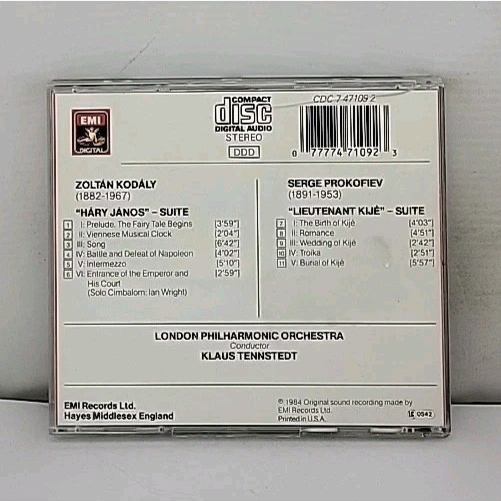 Zoltan Kodaly Serge Prokofiev - Hary Janos Suite / Lieutenant Kije Suite - CD