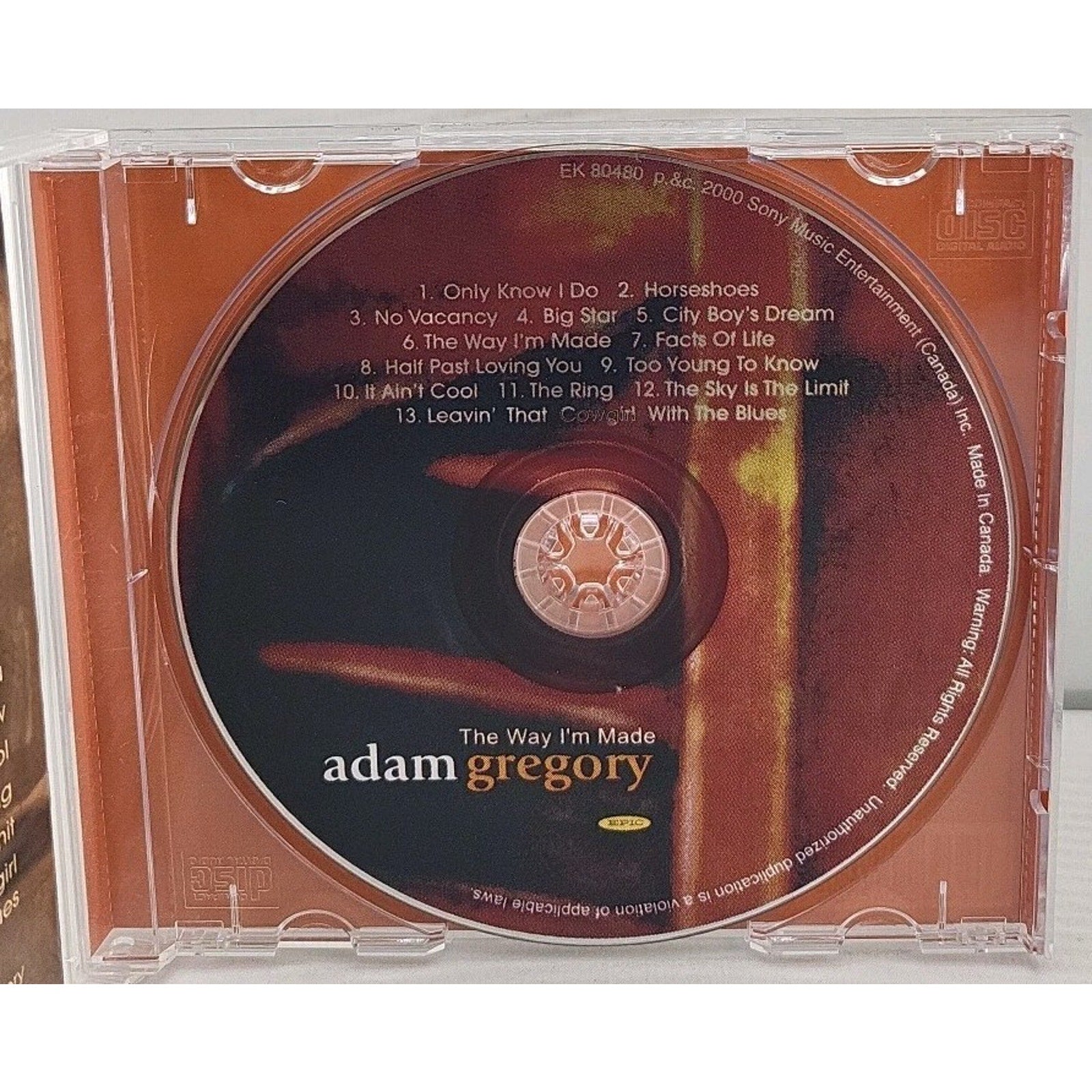 Way I'm Made by Adam Gregory (CD, 2001)
