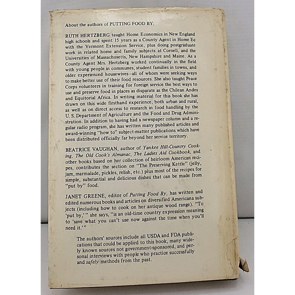 Putting Food By Book By Ruth Hertzberg, Beatrice Vaughan, And Janet Greene