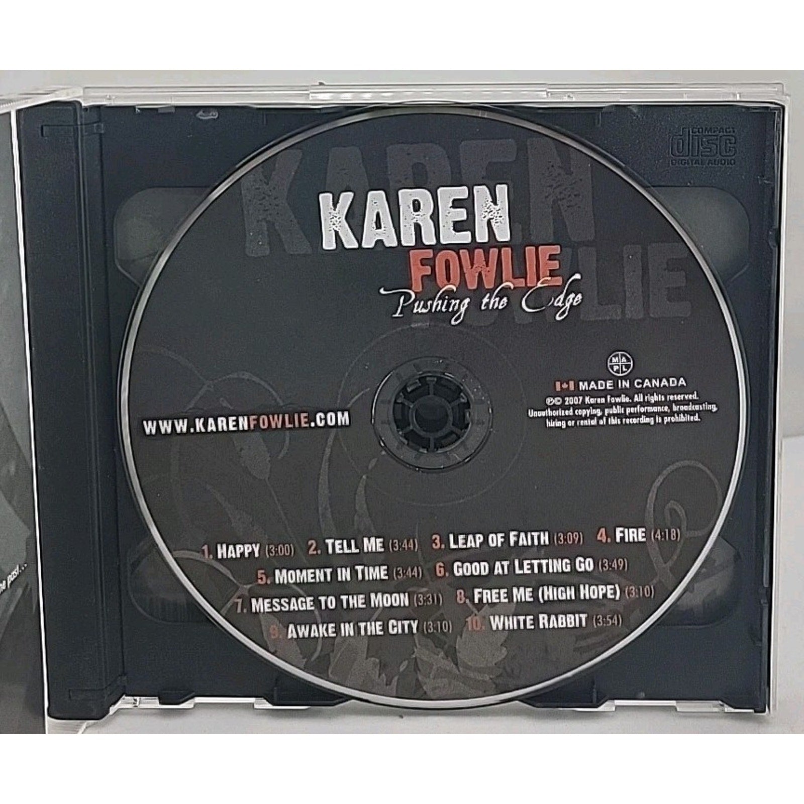 Karen Fowlie Pushing The Edge Music CD