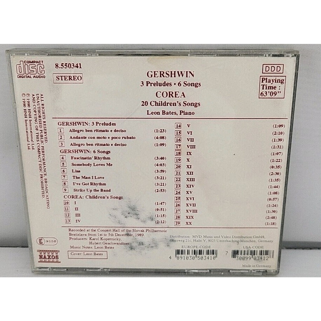 3 Preludes / Childrens Songs by Gershwin / Corea / Bates (CD, 1992)