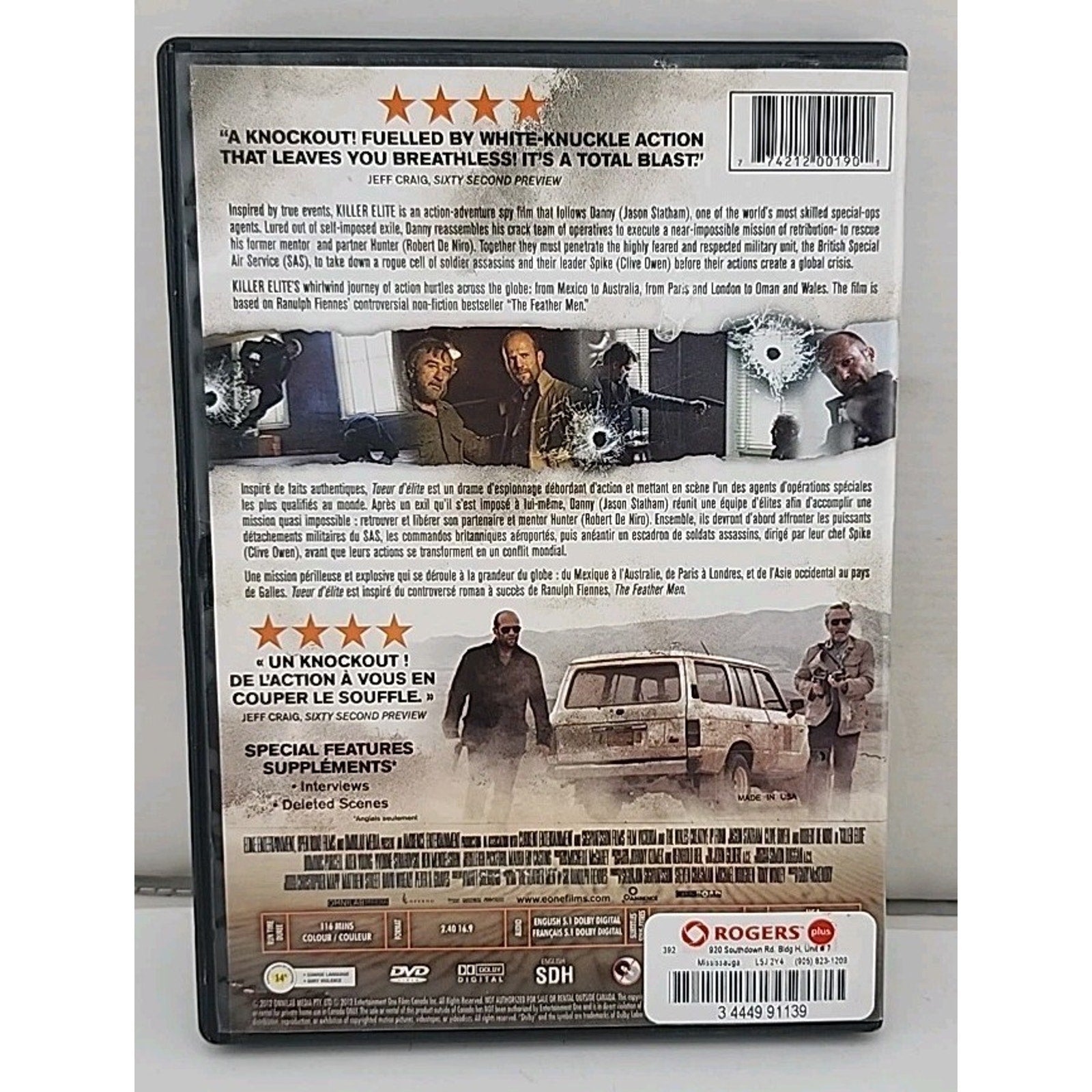 Killer Elite (DVD, 2012, Canadian)