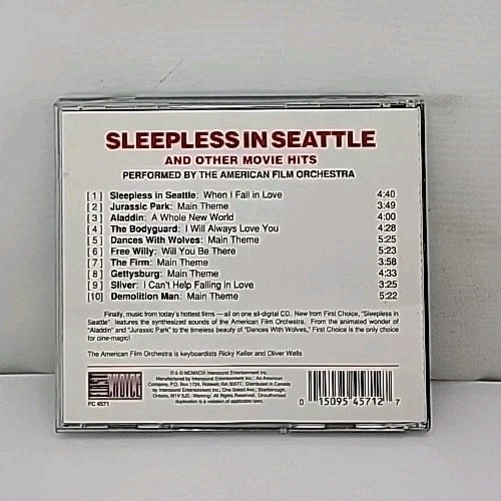 Sleepless in Seattle & Other Movie Hits by American Film Orchestra (CD,...